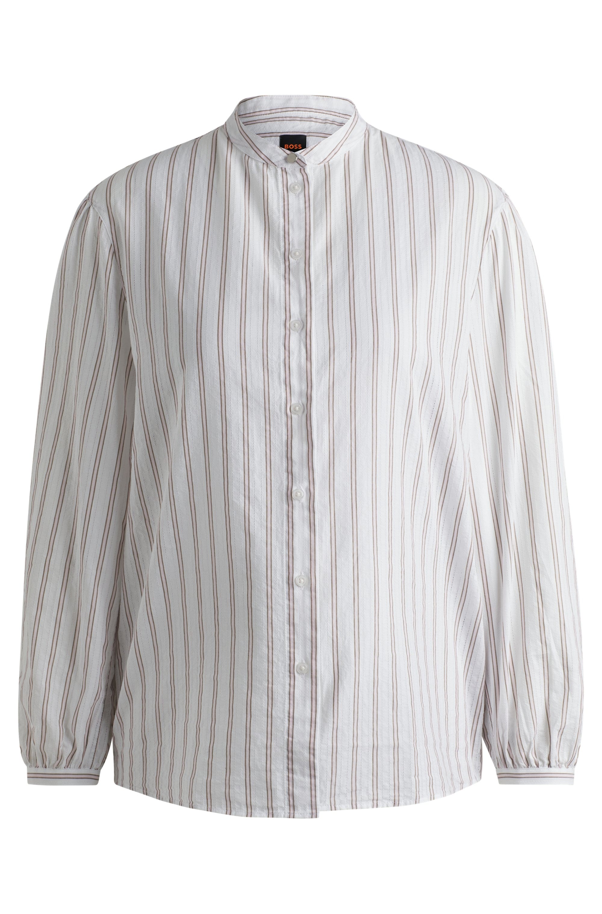 BOSS ORANGE Klassische Bluse »Bilast Premium Damenmode«, mit Raffungen an den Ärmeln