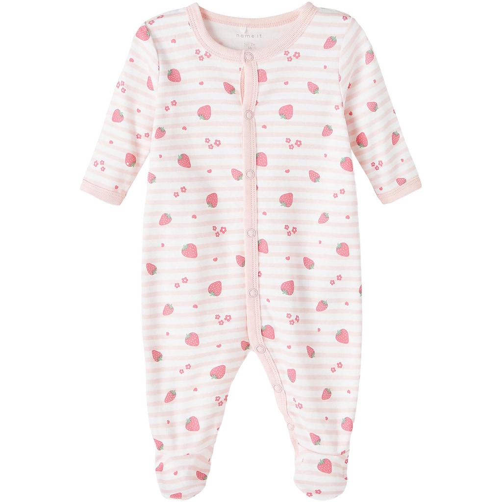Name It Schlafoverall »NBFNIGHTSUIT 2P W/F STRAWBERRY NOOS«, (Packung, 2 tlg.)