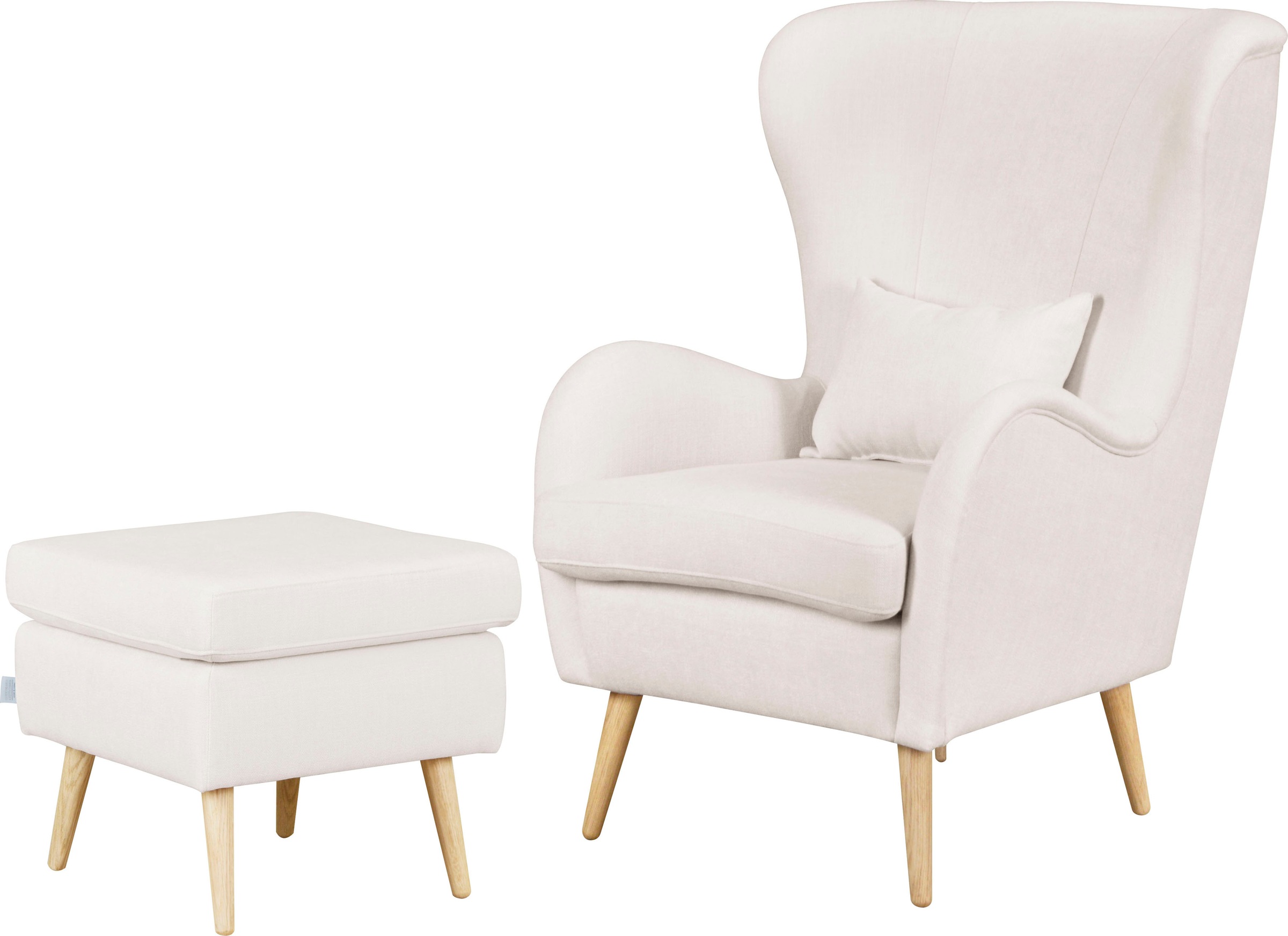 Guido Maria Kretschmer Home&Living Sessel »Sallito, TV-Sessel, Ohrensessel mit«, Hocker, in vielen Bezugsqualitäten, auch in Samtcord