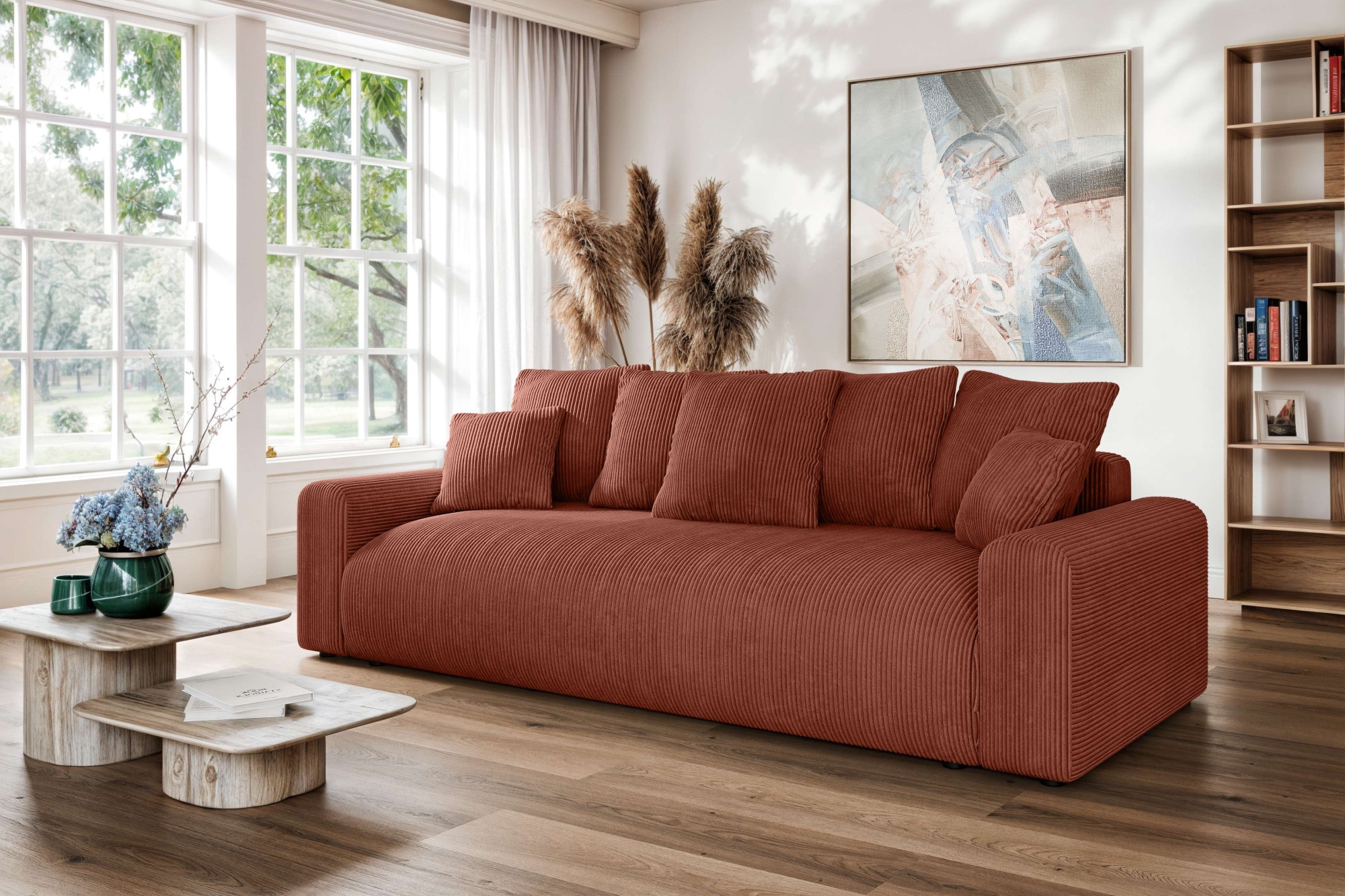 Home affaire Big-Sofa »LAKESIDE klein 3-Sitzer Schlafsofa mit Bettkasten, Breite 238 cm« Liegefläche 149x195 cm, hoher Sitzkomfort, Maße B/T/H: 238/98/85cm