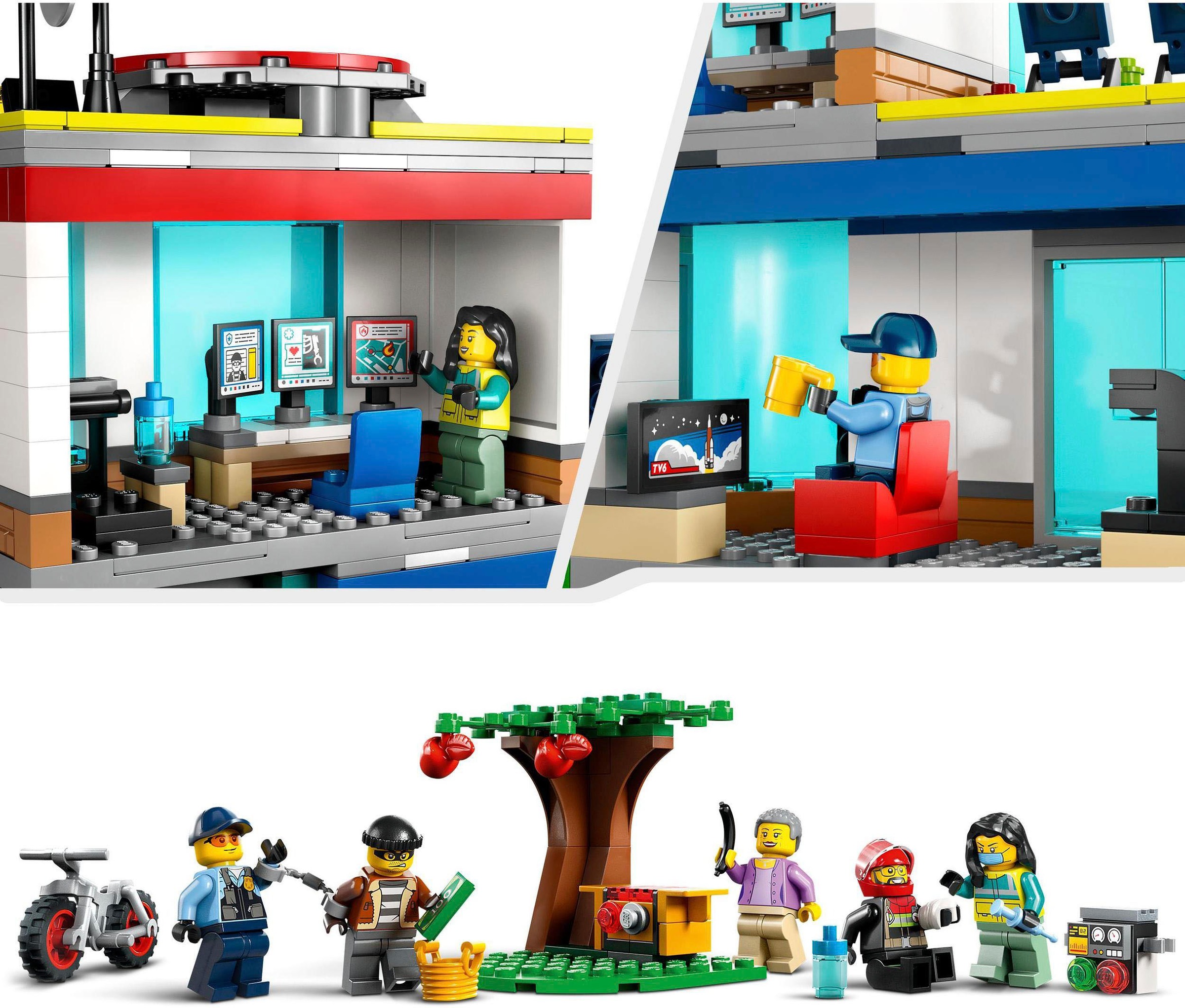 LEGO® Konstruktionsspielsteine »Hauptquartier der Rettungsfahrzeuge (60371), LEGO® City«, (706 St.), Made in Europe