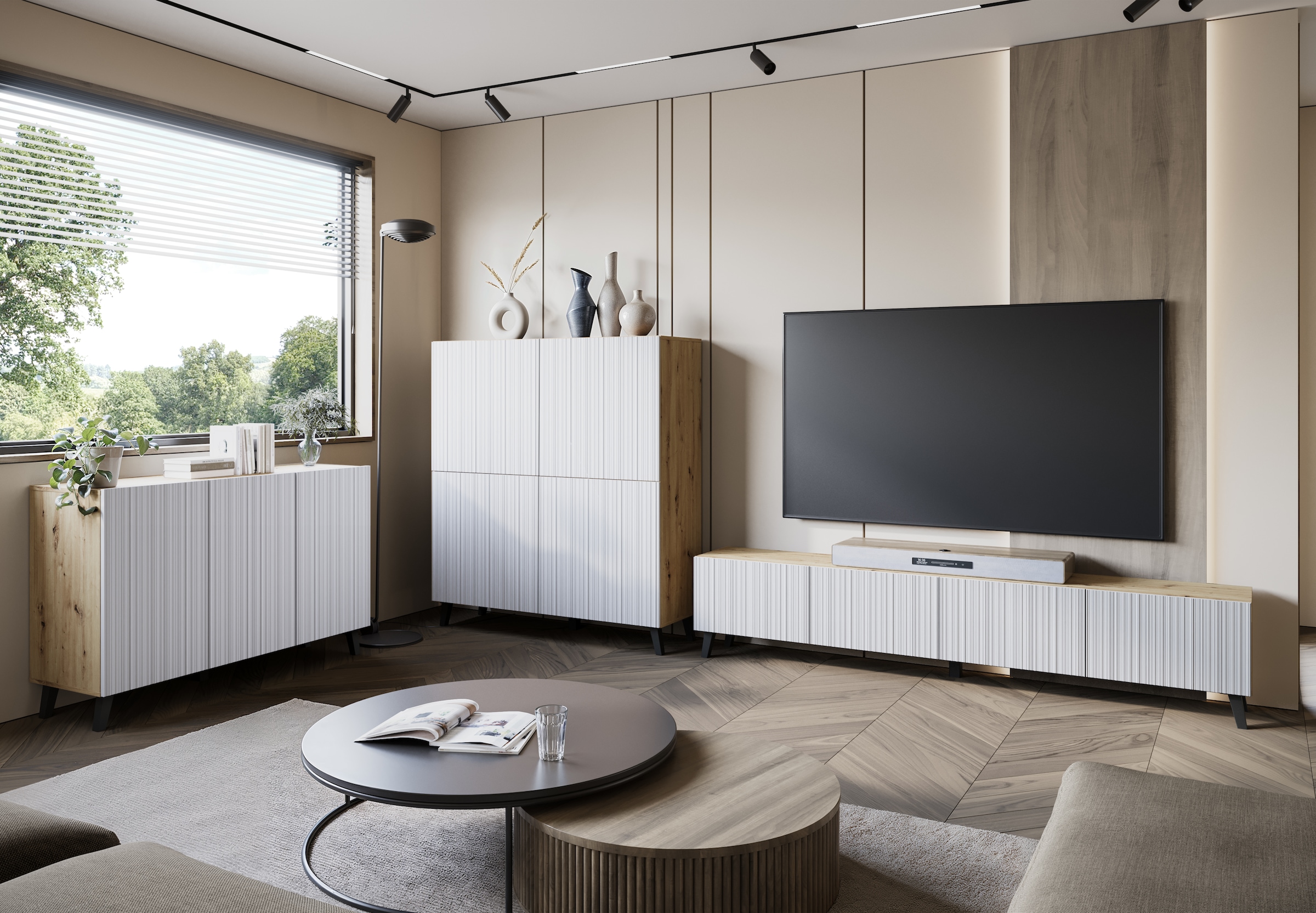 INOSIGN Sideboard »SIDEBOARD PHUKET«, (1 St.), Modernes Sideboard mit 6 Fächern, Breite 120 cm
