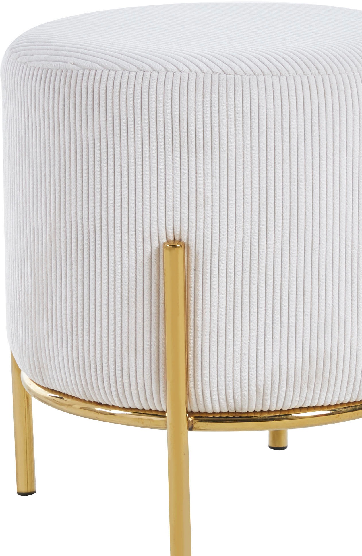 SalesFever Polsterhocker »Komfortabler Polsterhocker«, mit Design-Gestell aus goldfarbenem Metall