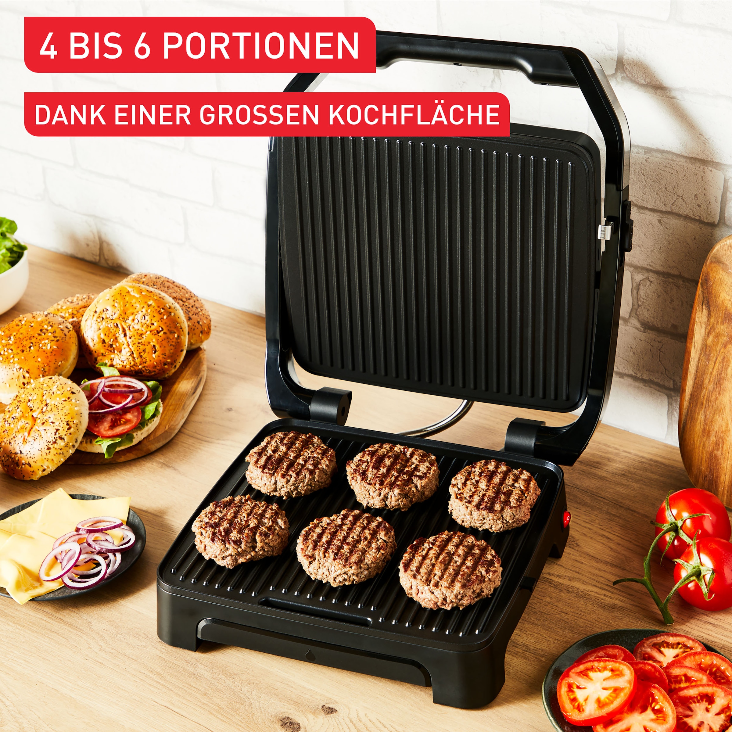 Tefal Kontaktgrill »GC2718 Inicio Classic«, 2000 W, kompakt und modern, 2-in-1 Panini/Grill, Edelstahlgehäuse