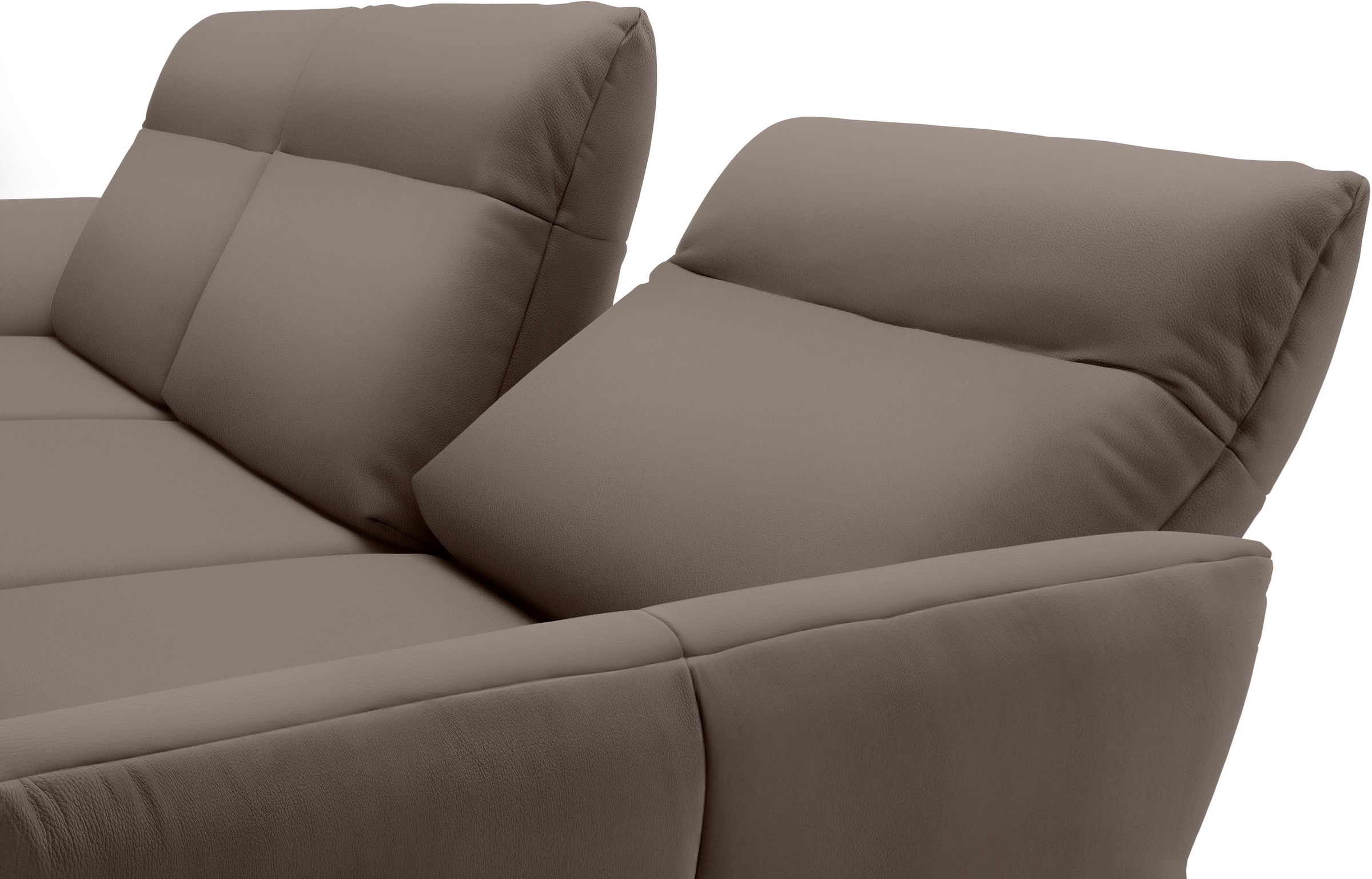 Creation BY ROLF BENZ Ecksofa »CR.460«, Sockel in Eiche, Winkelfüße in Umbragrau, Breite 318 cm