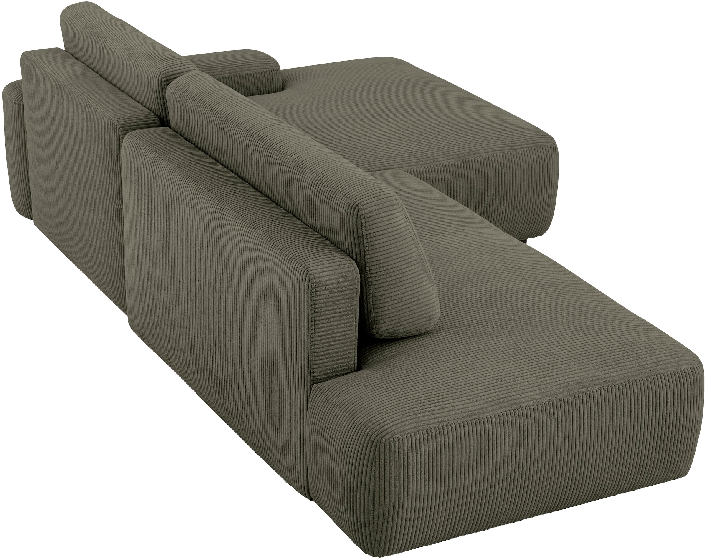 INOSIGN Ecksofa »TORGE, Schlafsofa Cord, Samtvelours u. Strukur fein, Couch in L-Form« Schlaffunktion und Bettkasten, Liegefläche: 210x125 cm, neues Design