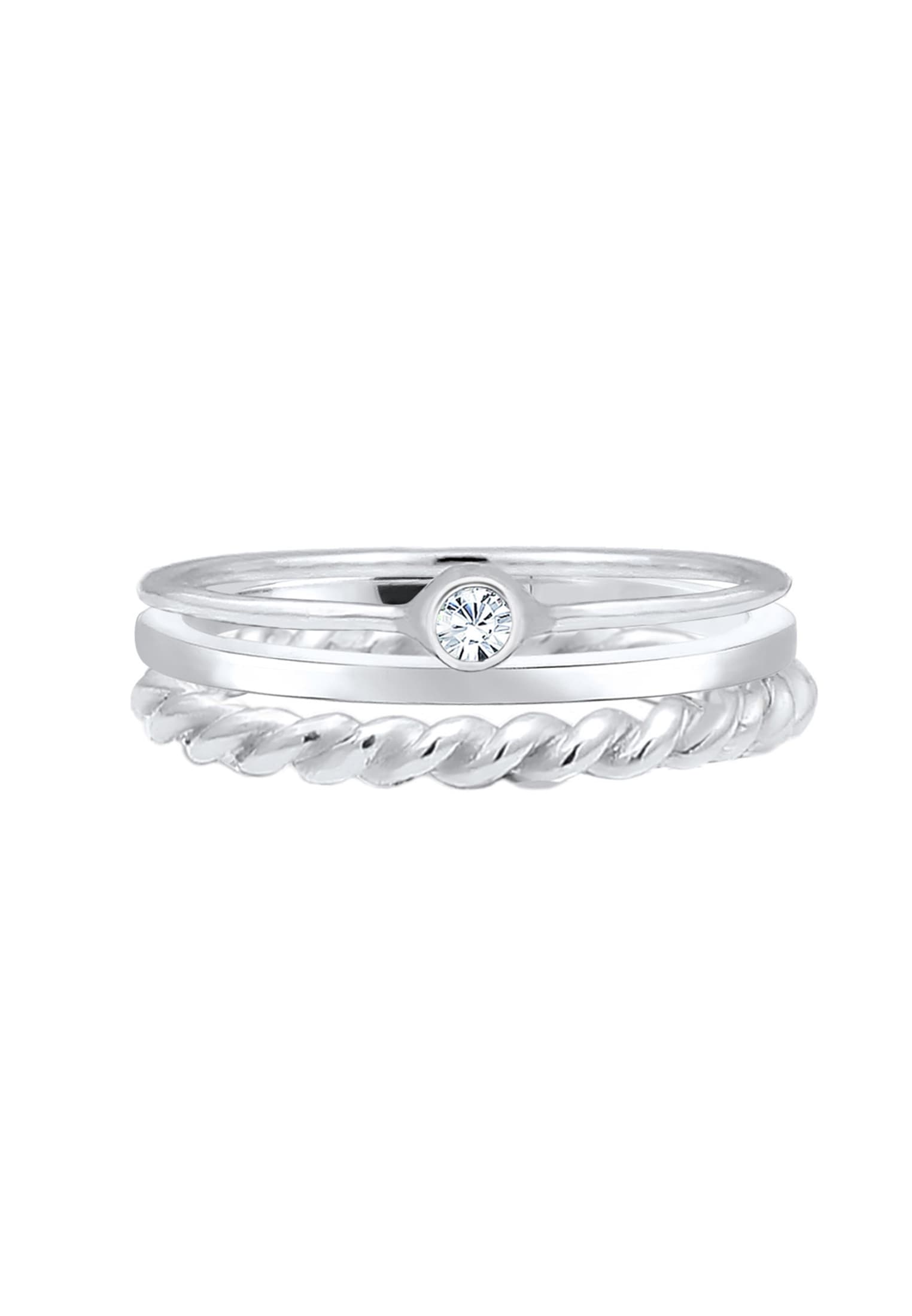 Elli Ring-Set »Ring Ring-Set mit Kristalle 925 Silber«