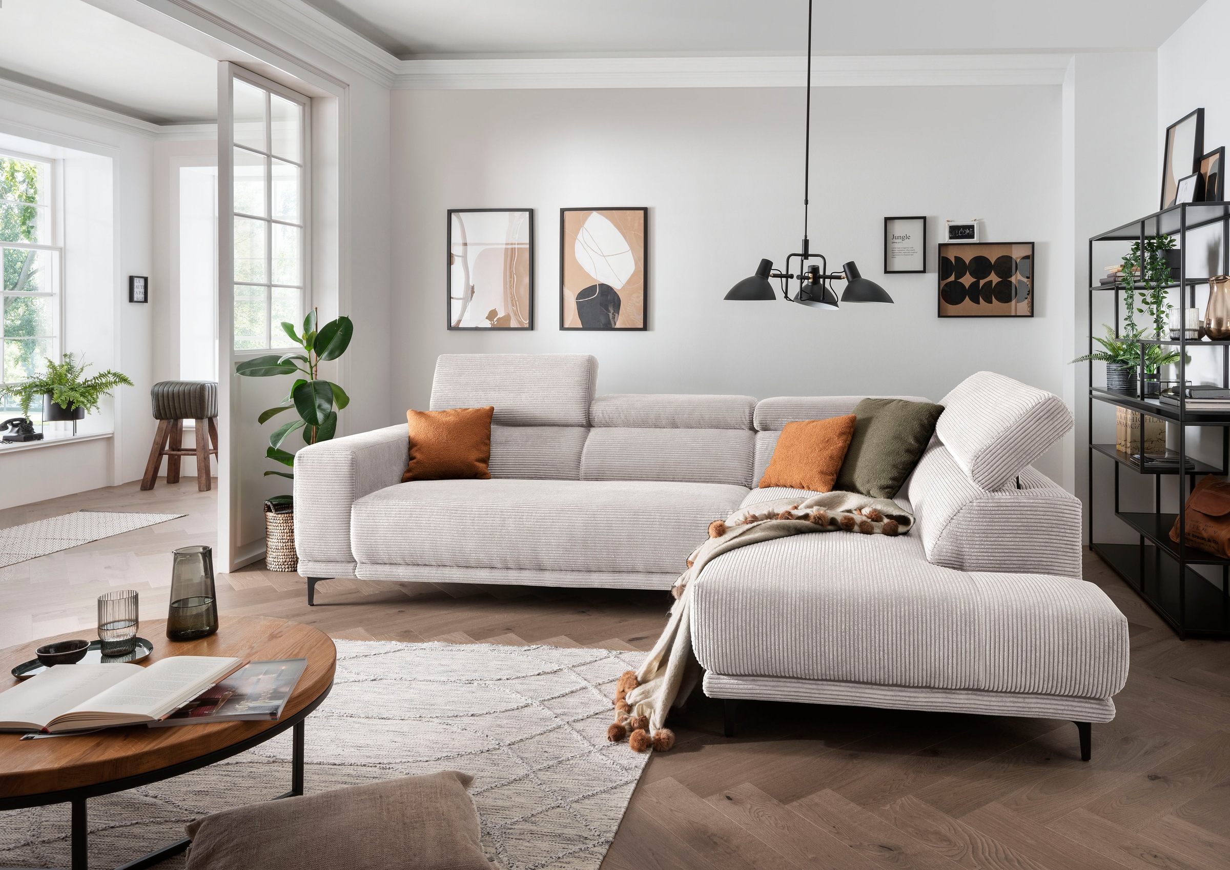 alina Ecksofa »Hikari« wahlweise mit Sitzvorzug, in modernem Cordstoff, Breite 276 cm