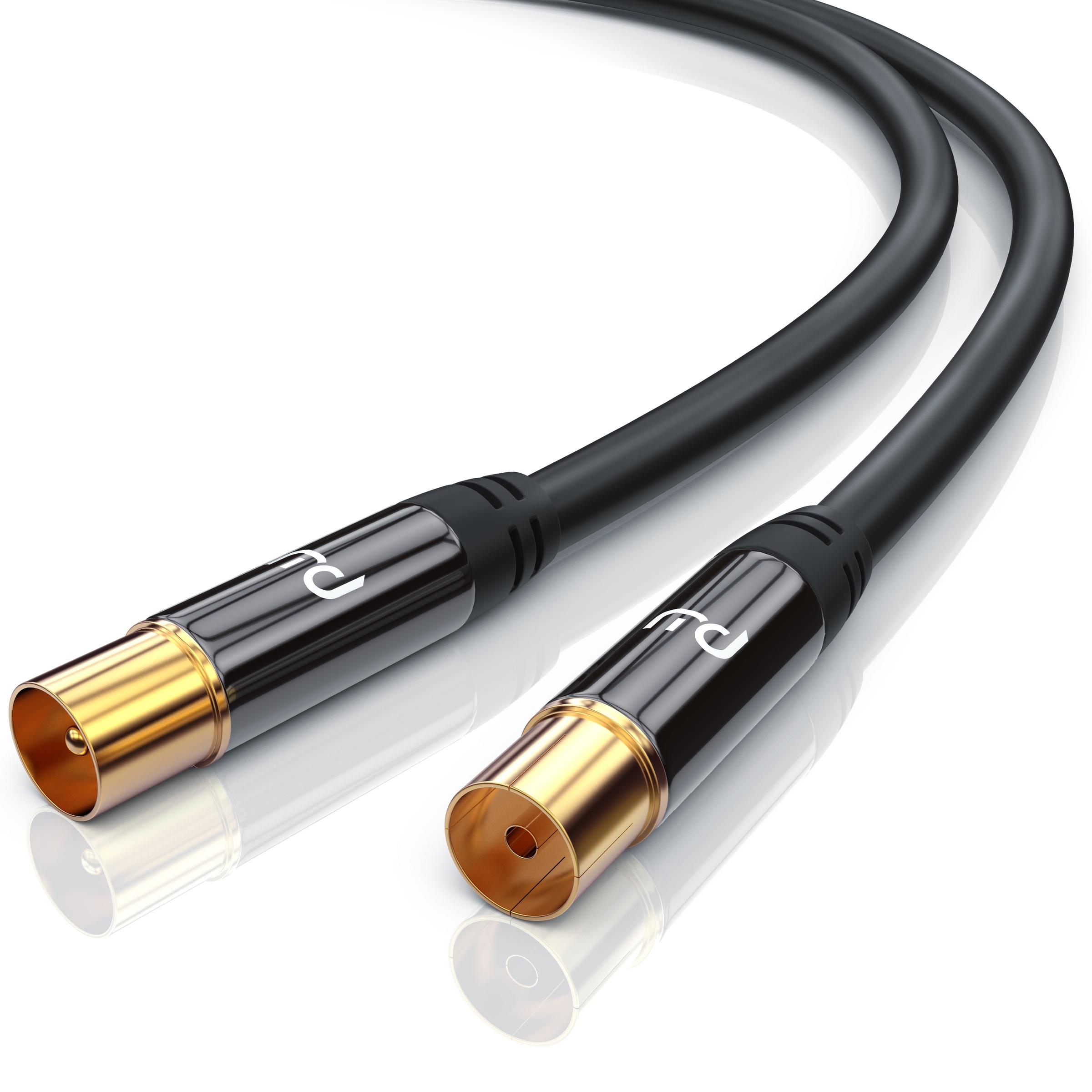 HDTV Antennenkabel mit 4-fach Schirmung »IEC-Stecker zu RF-Buchse /...