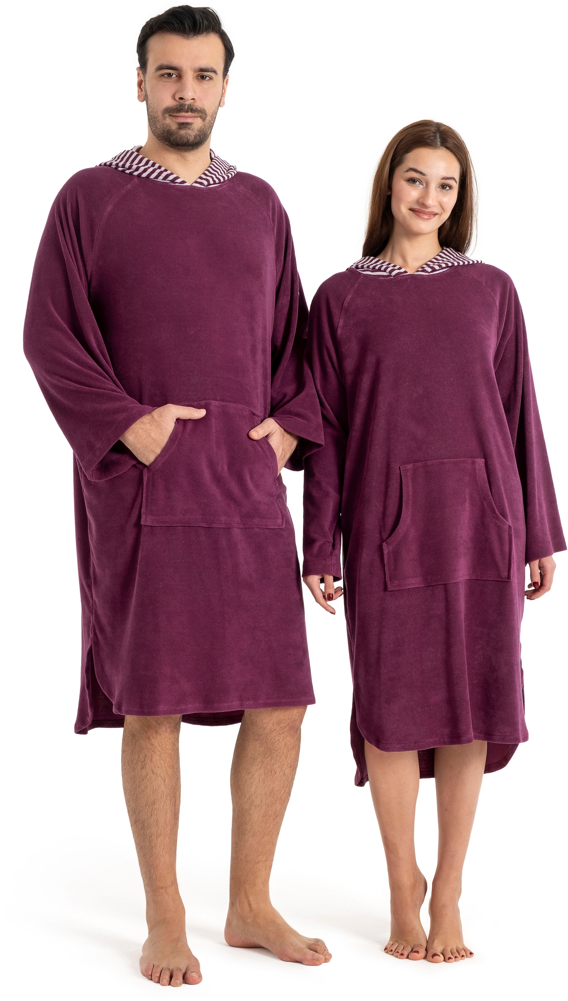KangaROOS Badeponcho »Dalia Surfponcho, ideal für Sauna, Spa & im Urlaub« 1 Stk. weich, Uni-Farben mit Streifen, leicht, Unisex, für Damen und Herren
