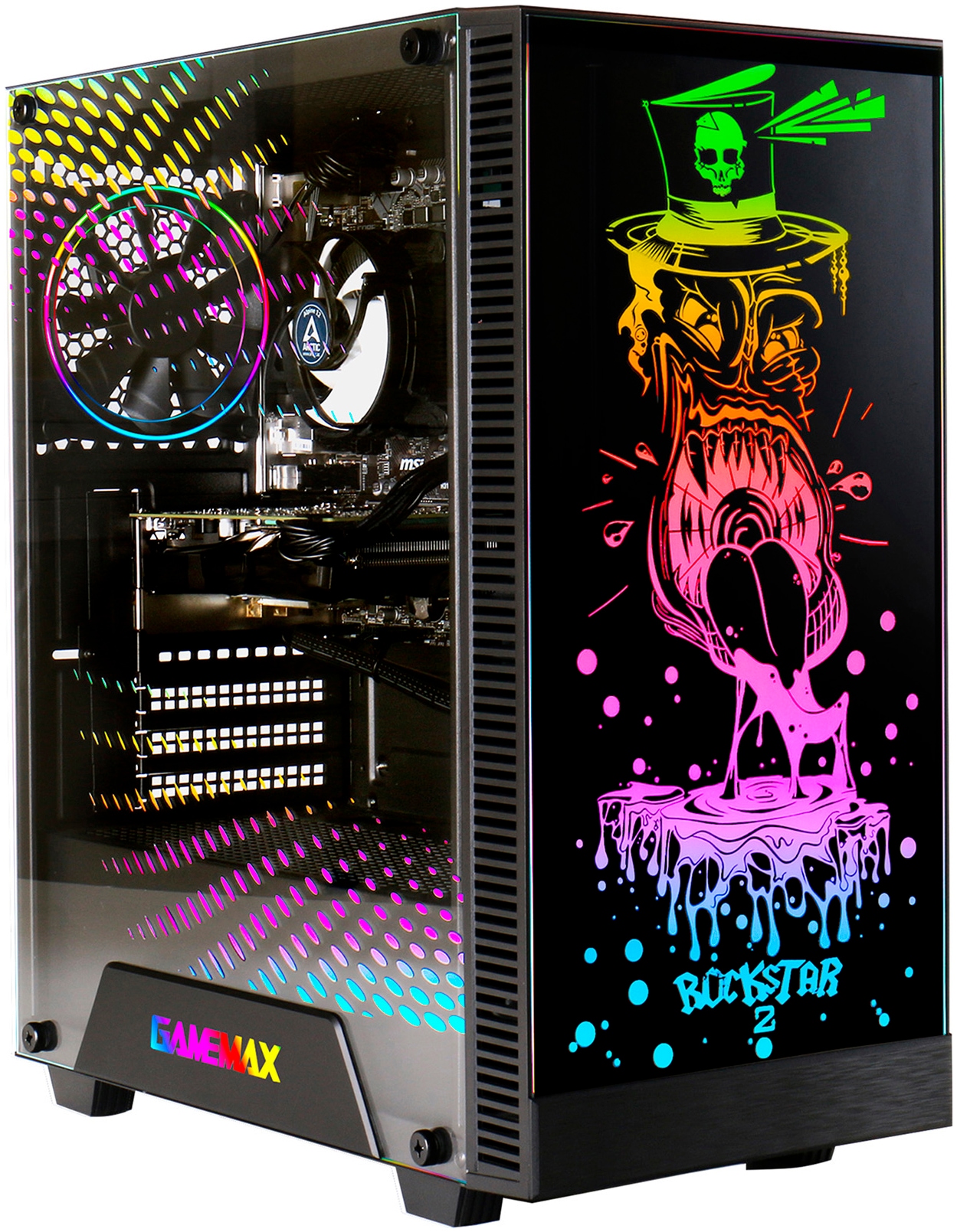 GAMEMAX PC-Komplettsystem »MegaDeal Rockstar 2842 AMD Ryzen 5 5600GT 16GB 480GB SSD« 27 ″ AMD Ryzen 5 16 GB RAM 480 GB SSD Windows 11 + MSI PRO MP272L LCD-Monitor, 68,6cm (27")