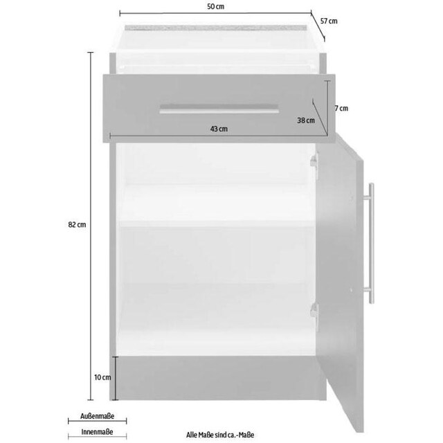 wiho Küchen Unterschrank »Cali«, 50 cm breit, ohne Arbeitsplatte bestellen  im OTTO Online Shop