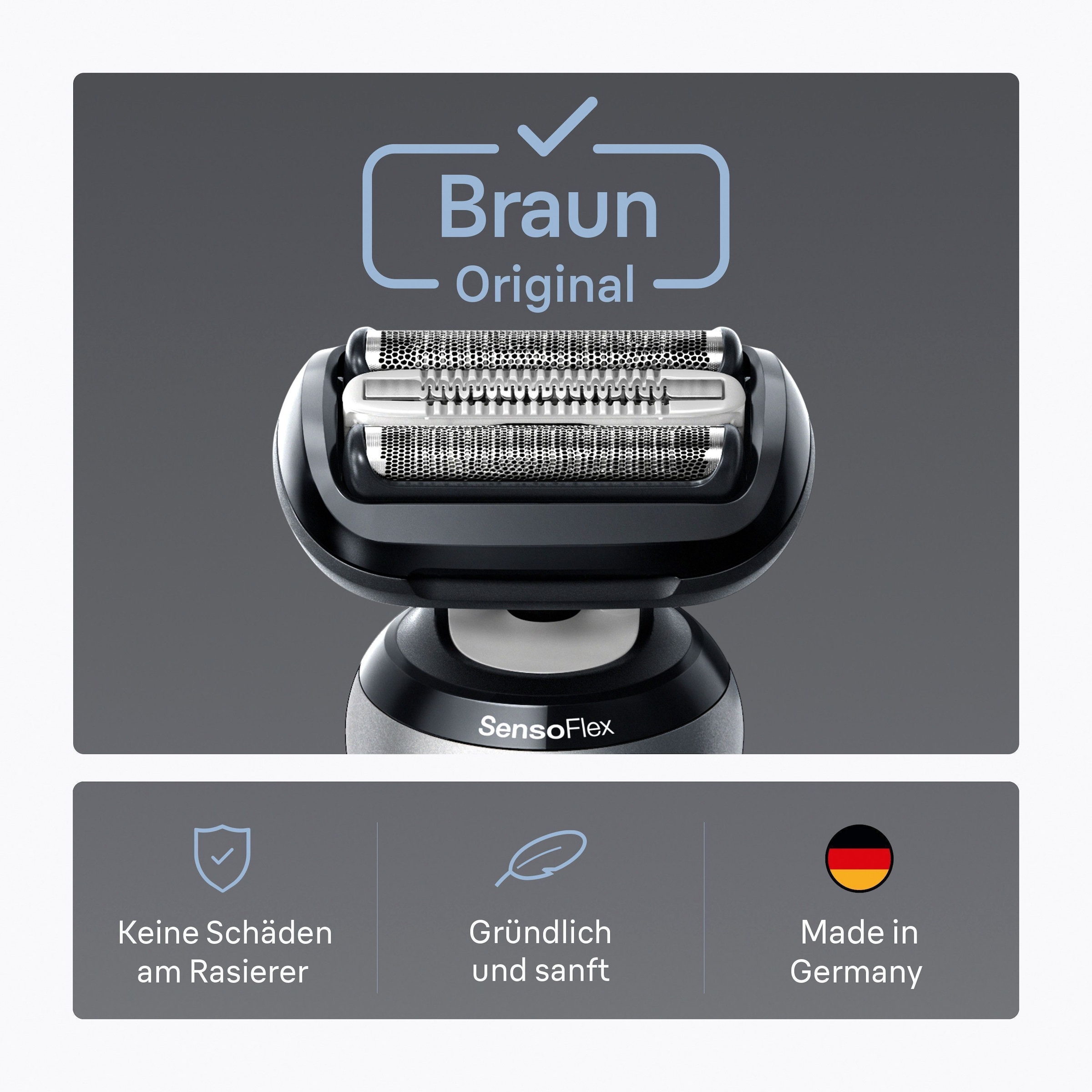 Braun Ersatzscherkopf »Series 6 64B«, Kompatibel mit Braun Series 6 Rasierern der Generation 60, 61 und 62