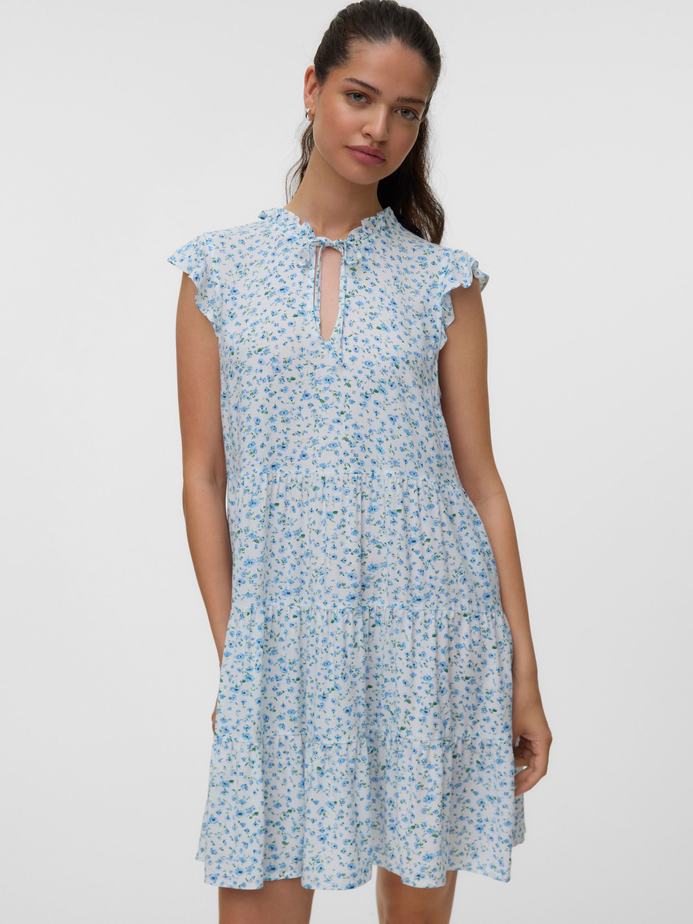 Vero Moda Minikleid »VMALBA SS SHORT TIE DRESS WVN NOOS« Viskose