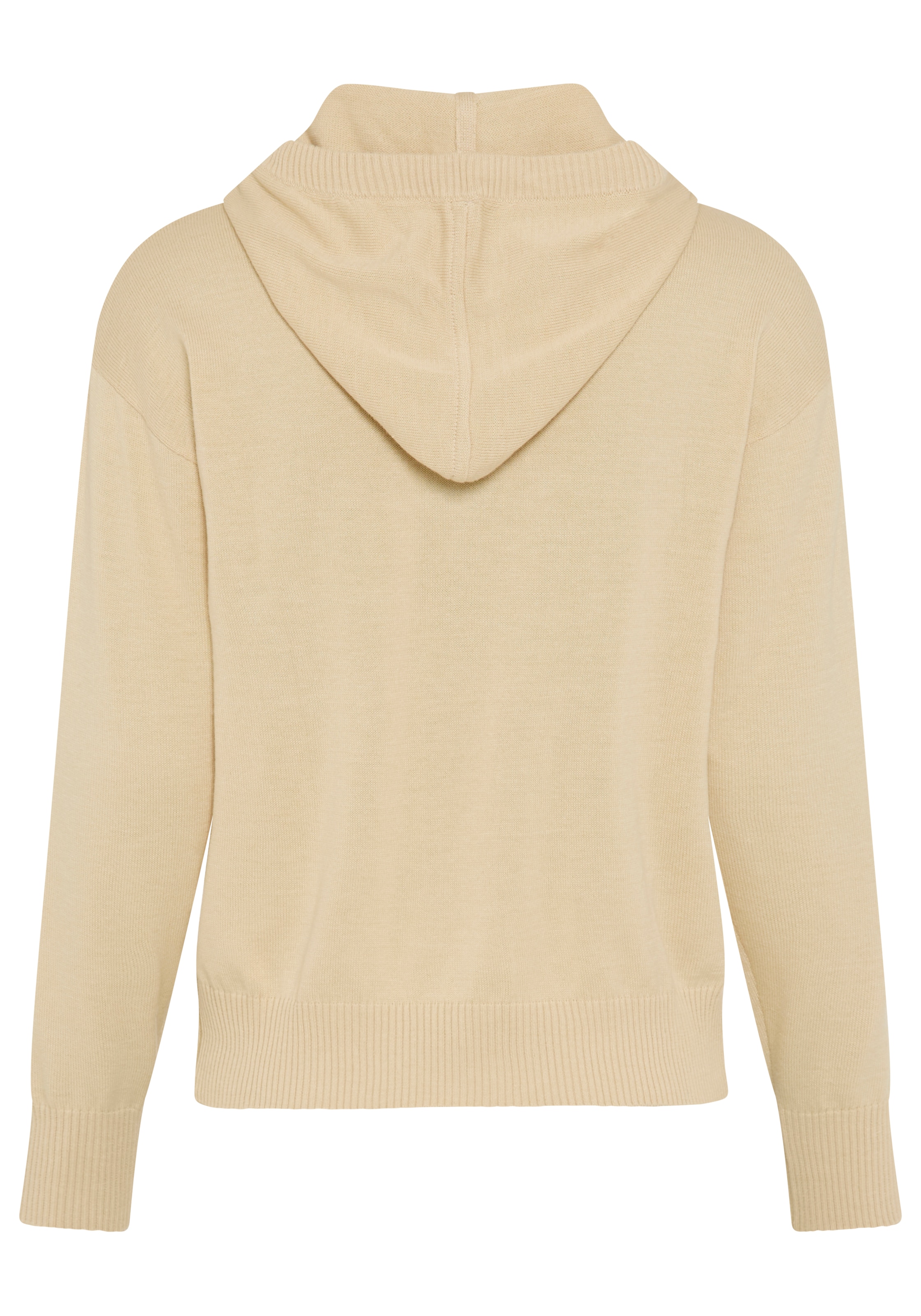 KangaROOS Kapuzenpullover mit Kordelzug, Langarm, in unifarbener Strickqualität