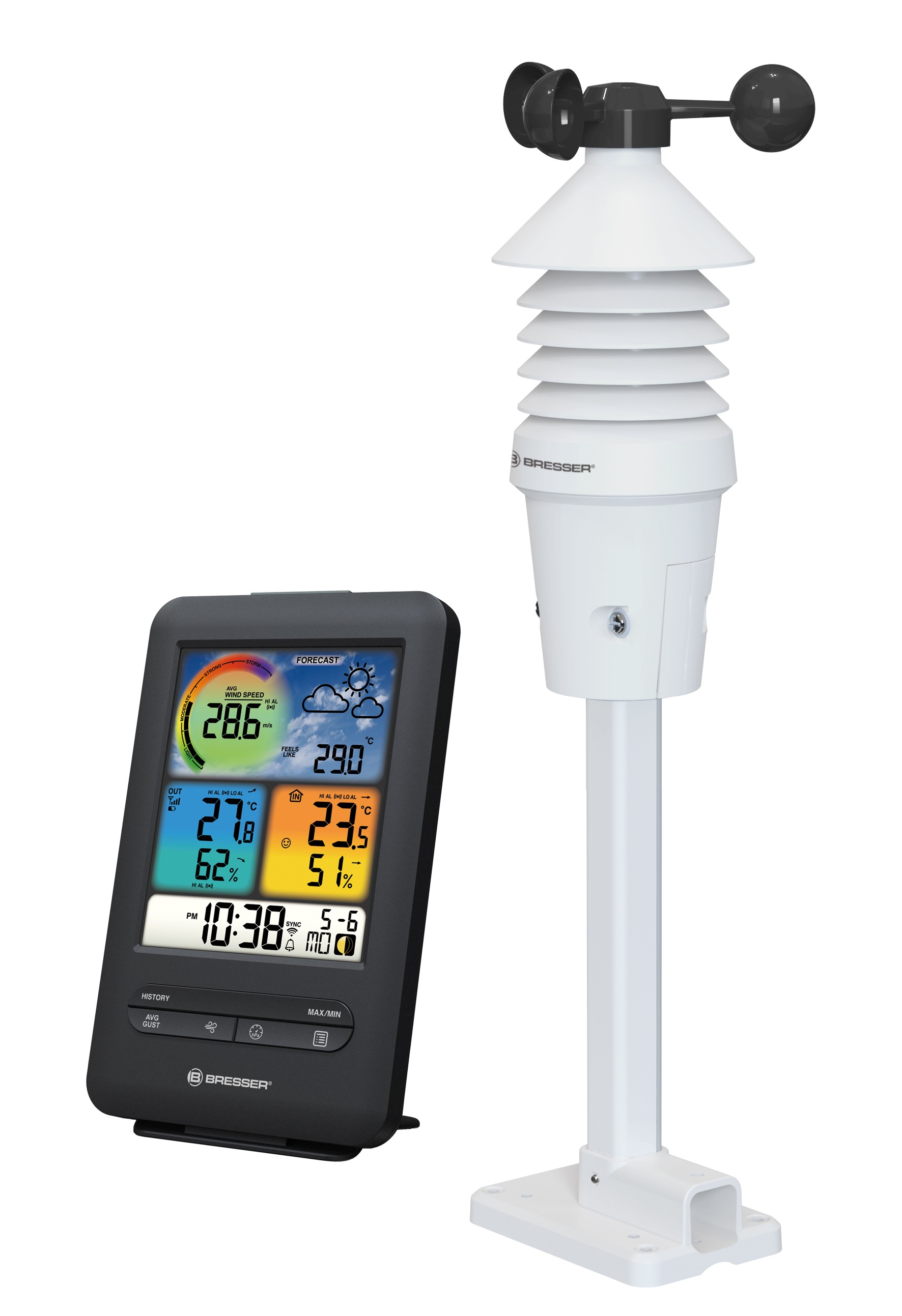 Wetterstation »WLAN Profi Windmesser 3-in-1 mit Farbdisplay«