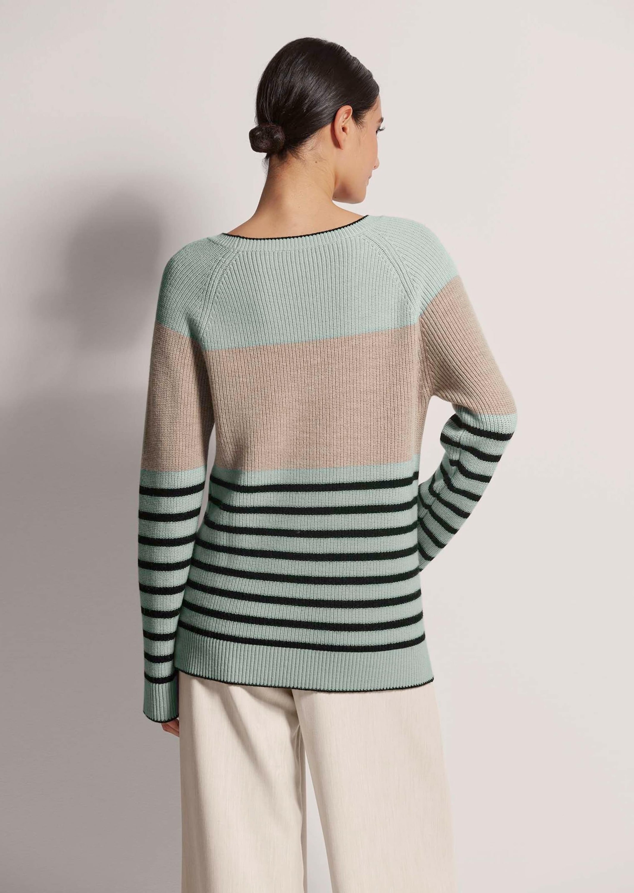 MADELEINE Longpullover »Pullover Schurwoll-Pullover mit Perlfang-Struktur«
