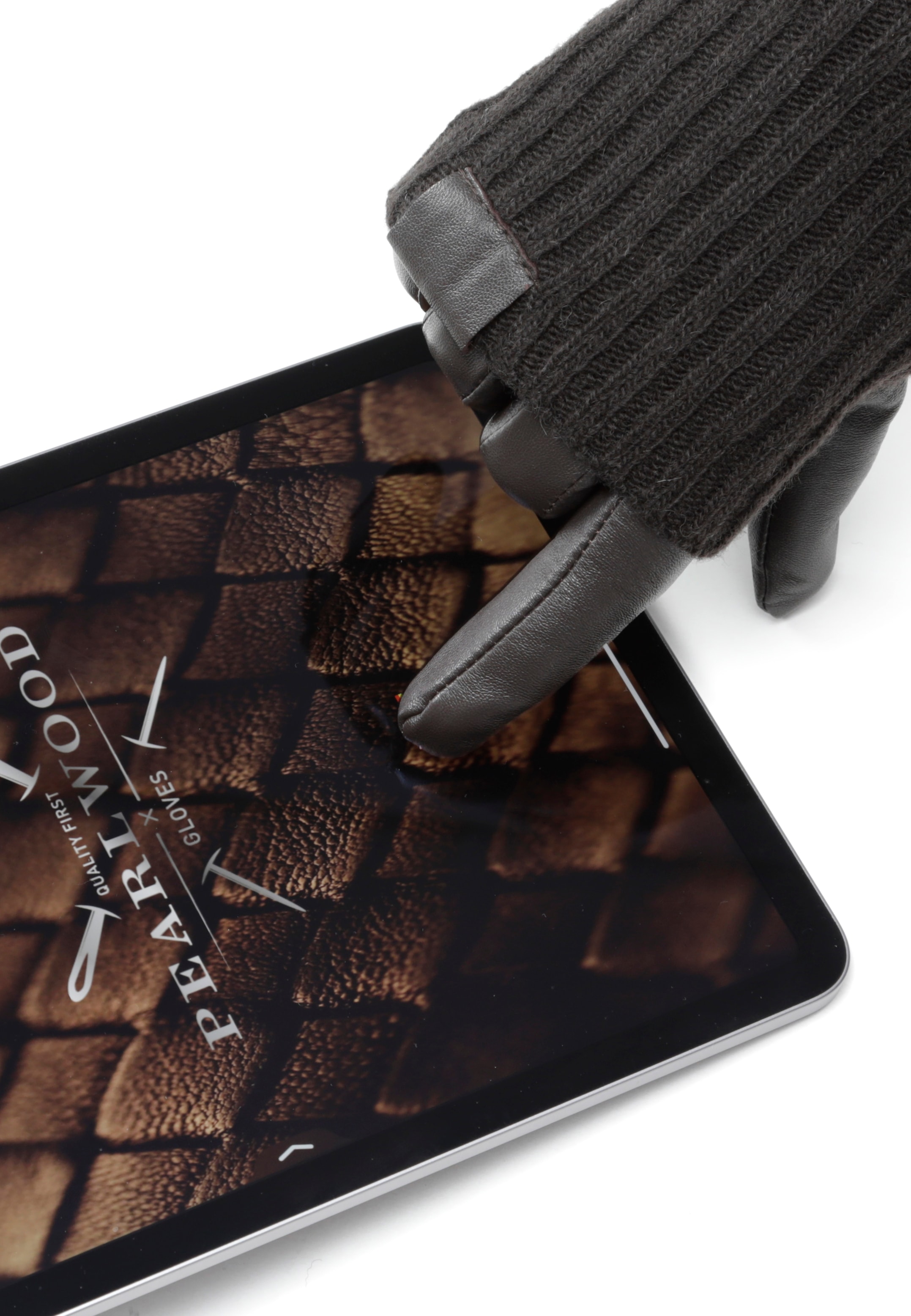 PEARLWOOD Lederhandschuhe »ROMY« 1 Paar,  Fleecefutter, als Lang-oder Kurzhandschuh zu tragen, Strickbündchen