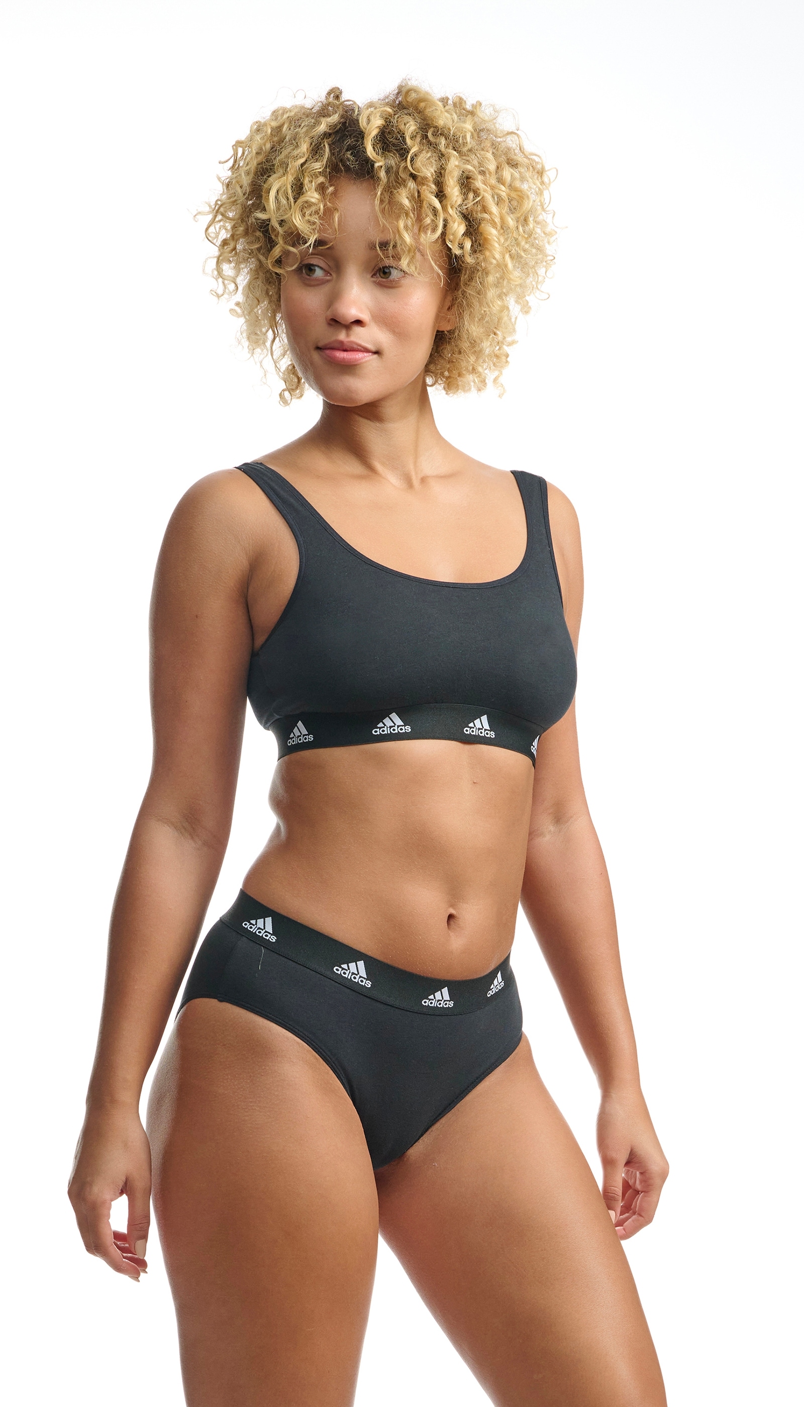 adidas Sportswear Bikinislip »"Sport Active Comfort Cotton"«, (3er Pack), Logo-Web-Bund, elastisches Single Jersey, schnelltrocknend