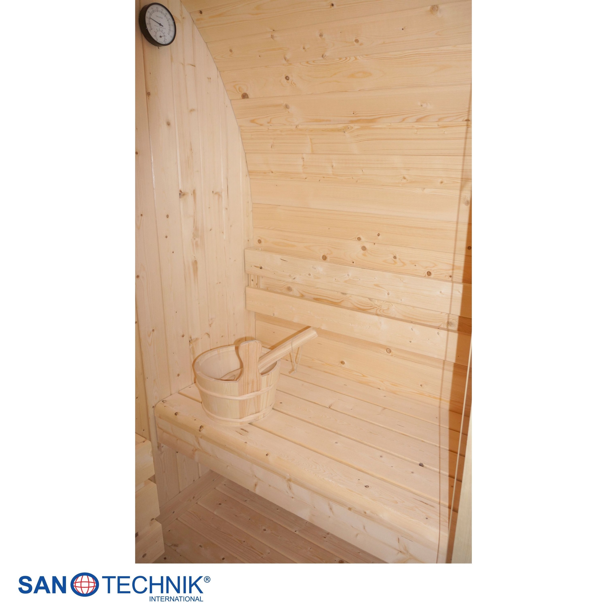 Sanotechnik Sauna »Außensauna ISLAND« 2 oder 4 Personen; inkl. 3,6 kW oder 8 kW Saunaofen und Saunasteine