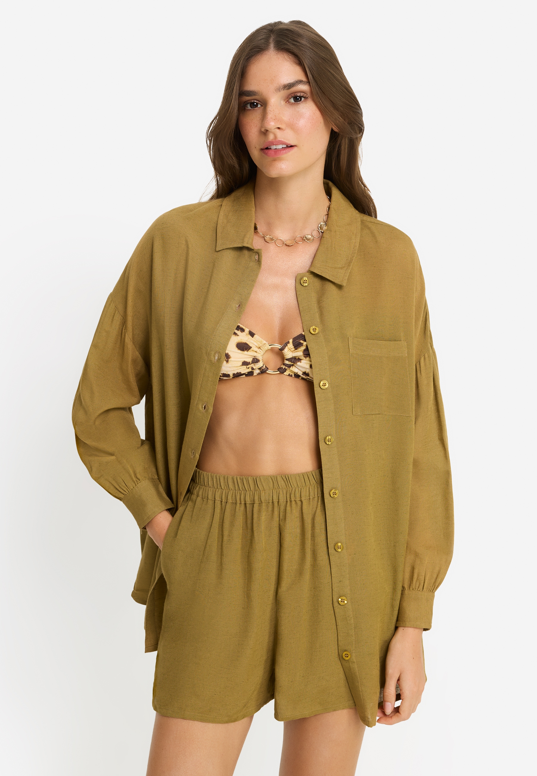 LSCN by LASCANA Langarmbluse Set, mit Shorts, 2 tlg.