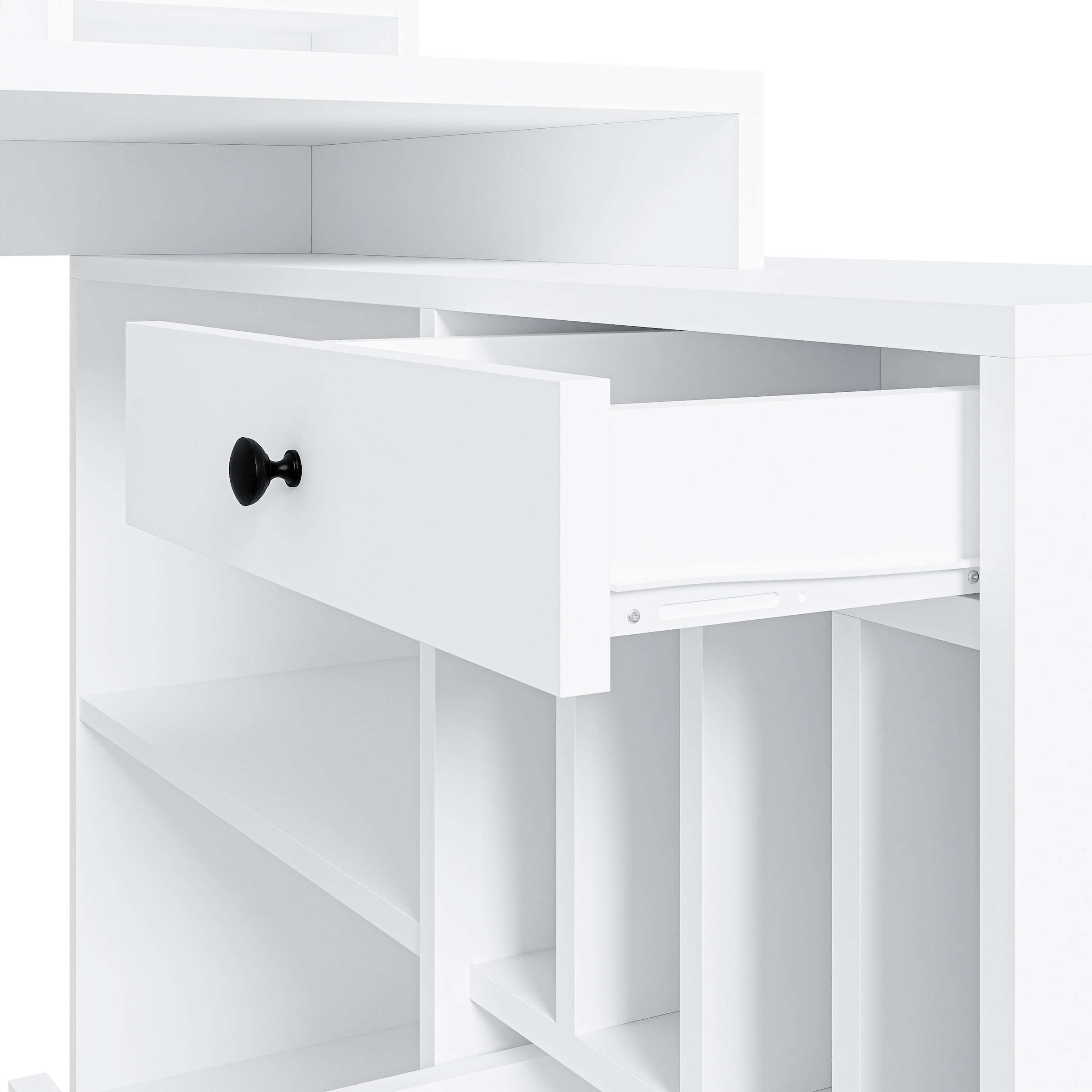 Home affaire Eckschreibtisch »Licia«, Breite 140 cm, mit viel Stauraum, im Landhausstil