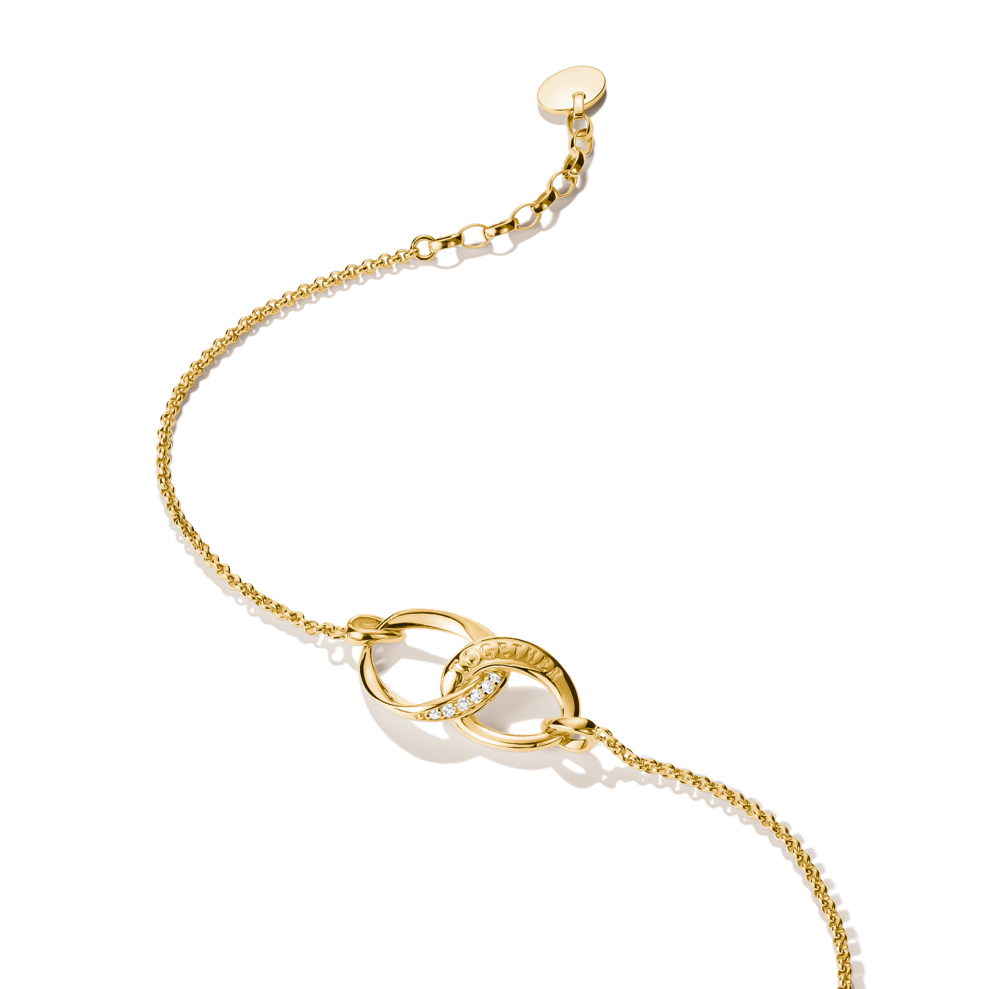 THOMAS SABO Armband »Together Armband gelbgoldfarben« mit Zirkonia (synth.)