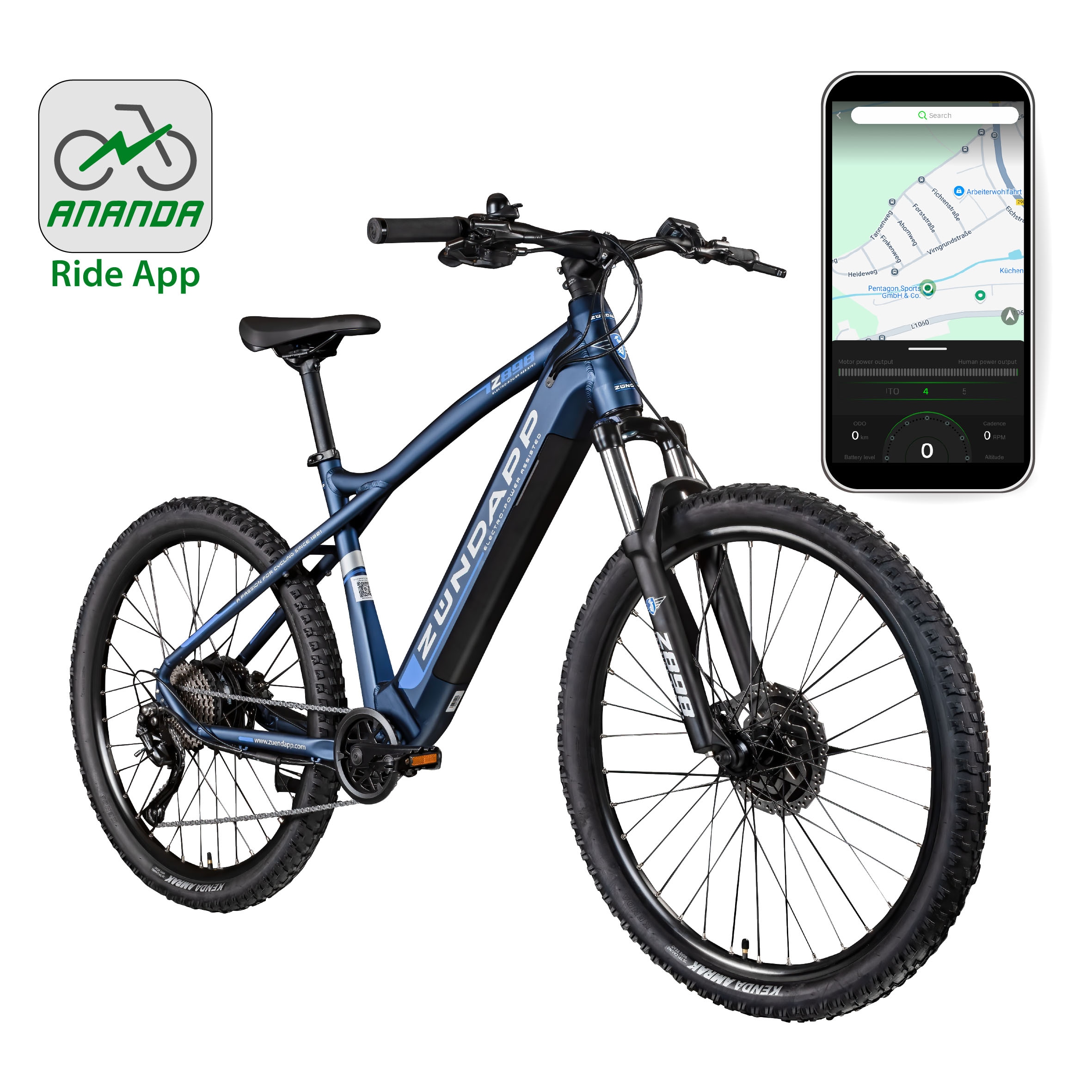 Zündapp E-Bike »Z898«, 10 Gang, Heckmotor 250 W, E-Bike E Mountainbike 27,5 Zoll Pedelec 170 - 190 cm Hardtail MTB