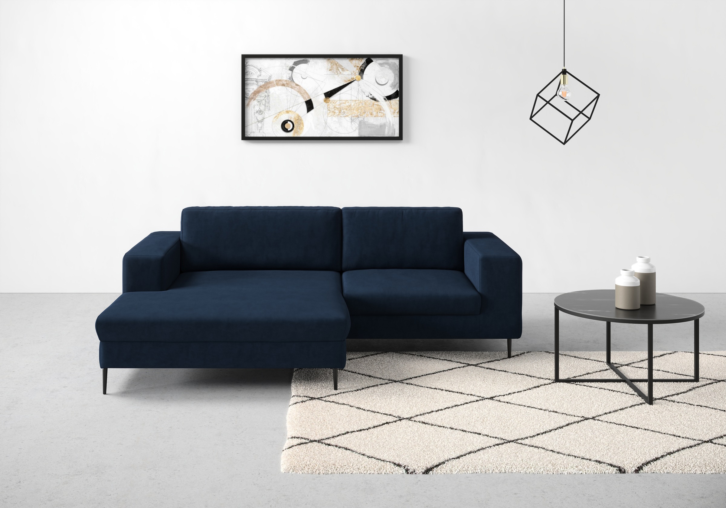 DOMO collection Ecksofa »Modica kompakt und elegant, Breite 244, L-Form«, moderne Optik mit extrabreiter Recamiere, auch in Cord