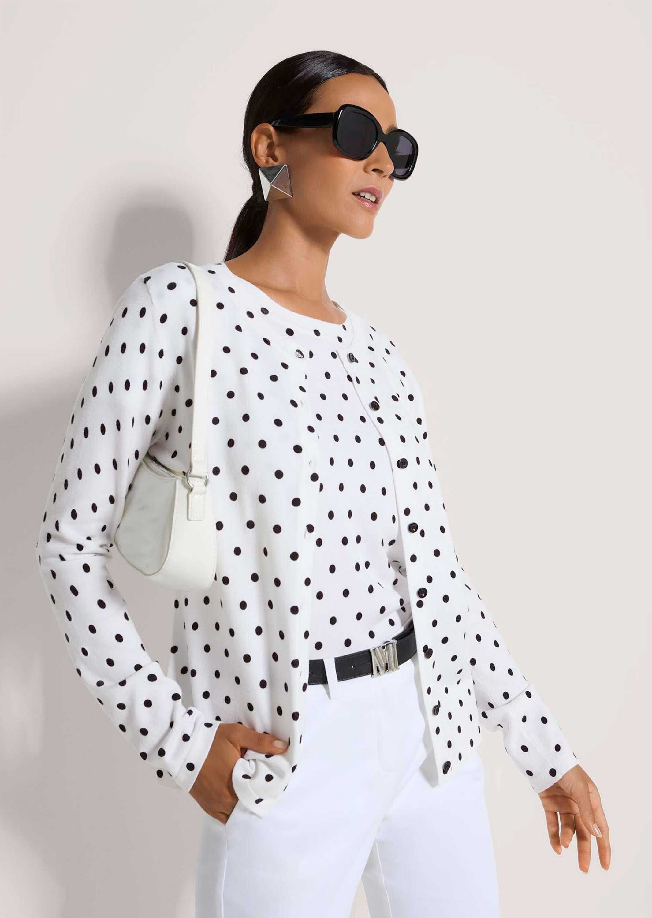 MADELEINE Strickjacke »Cardigan Langarm Strickjacke mit Knopfleiste, Punktmuster« Punkteprint