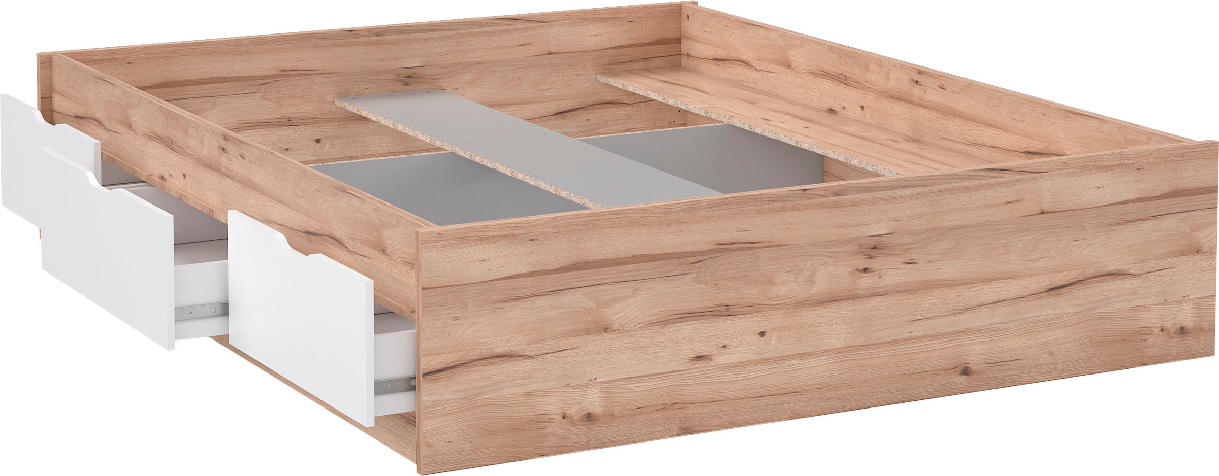 FORTE Stauraumbett »Vankka, viel Stauraum, skandinavisches Design«, mit 3 Schubladen, weitere Produkte zur Serie erhältlich