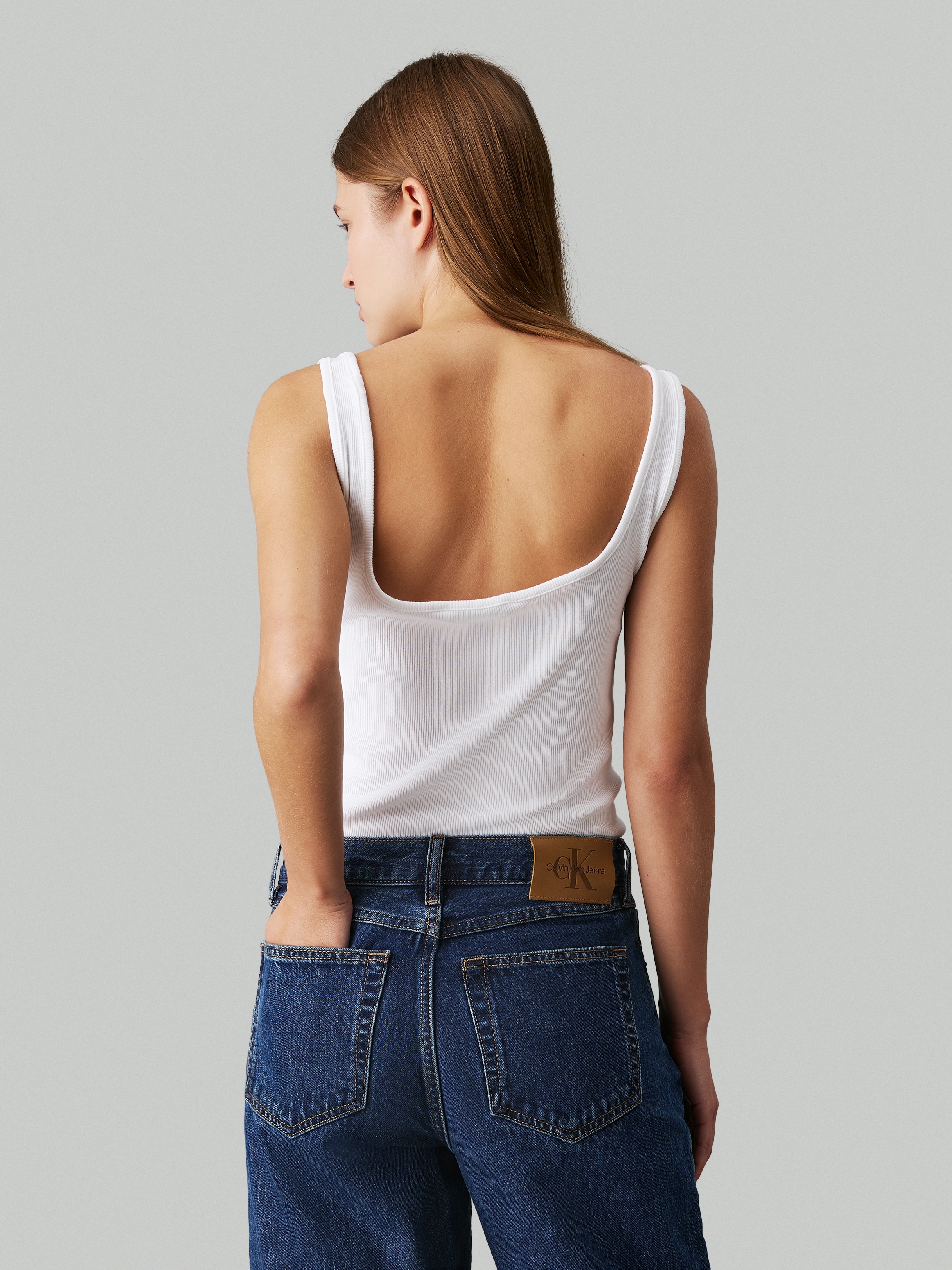 Calvin Klein Jeans Tanktop »CK RIB TANK TOP« mit eckigem Ausschnitt