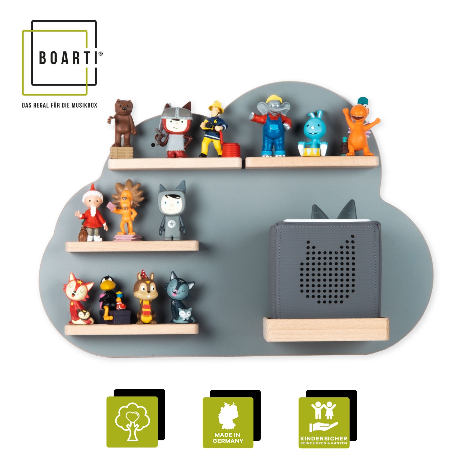 Boarti Wandregal »Regal Holz Wolke Kinder Toniebox Tonies Figuren«