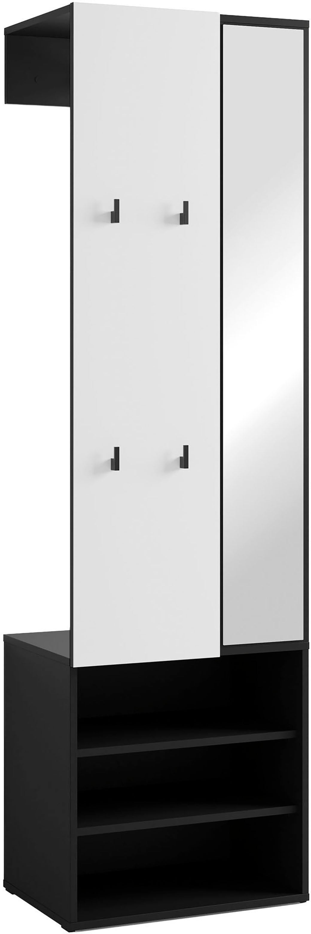 byLIVING Kompaktgarderobe »Dielen - Set Andorra« 1 Stk. tlg. maximale Ordnung auf wenig Fläche mit Spiegel, Kleiderstange und Haken