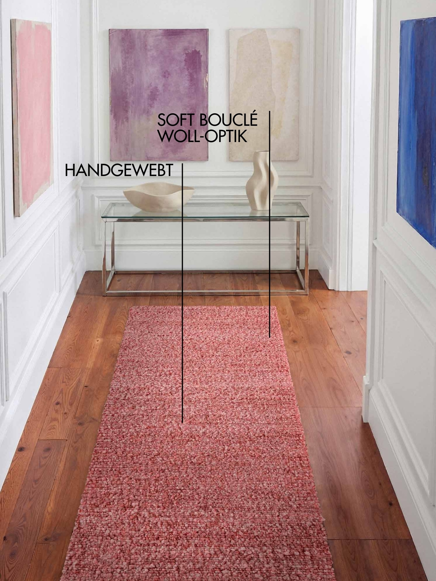 Ted Baker Teppich »Soft Bouclé Portobello , auch als Läufer« rechteckig 10 mm Höhe Woll-Optik, Bouclé Meliert, Wohnzimmer, Esszimmer, Schlafzimmer, Flur