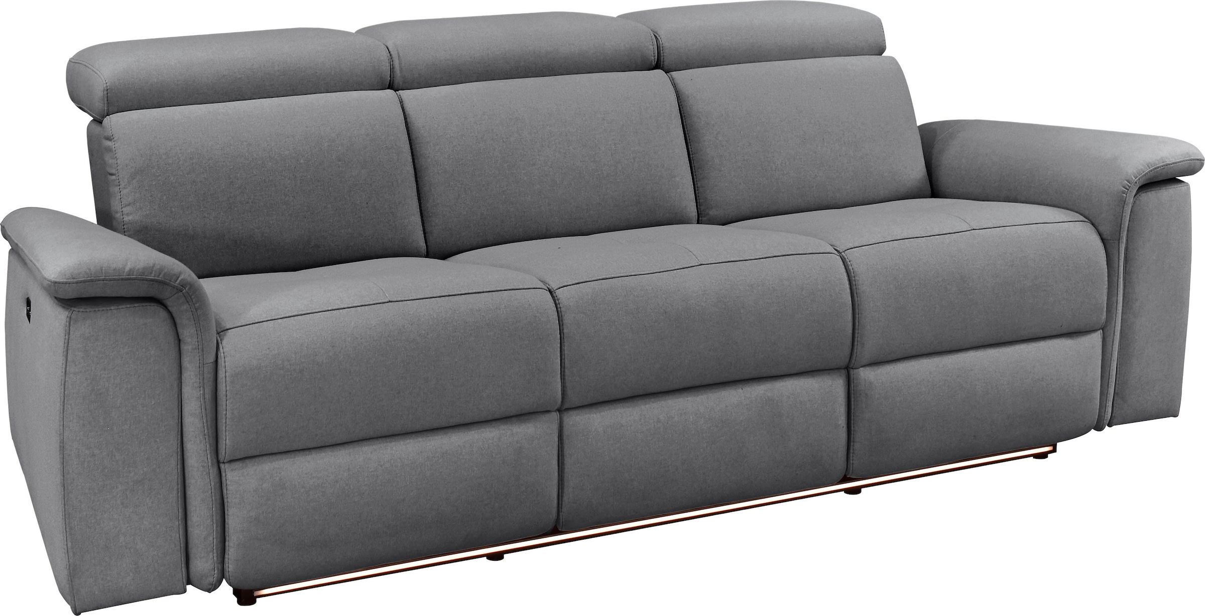 Places of Style 3-Sitzer »Pareli«, mit 2x Relaxfunktion, Kopfteilverstellung, dimmbare LED Beleuchtung