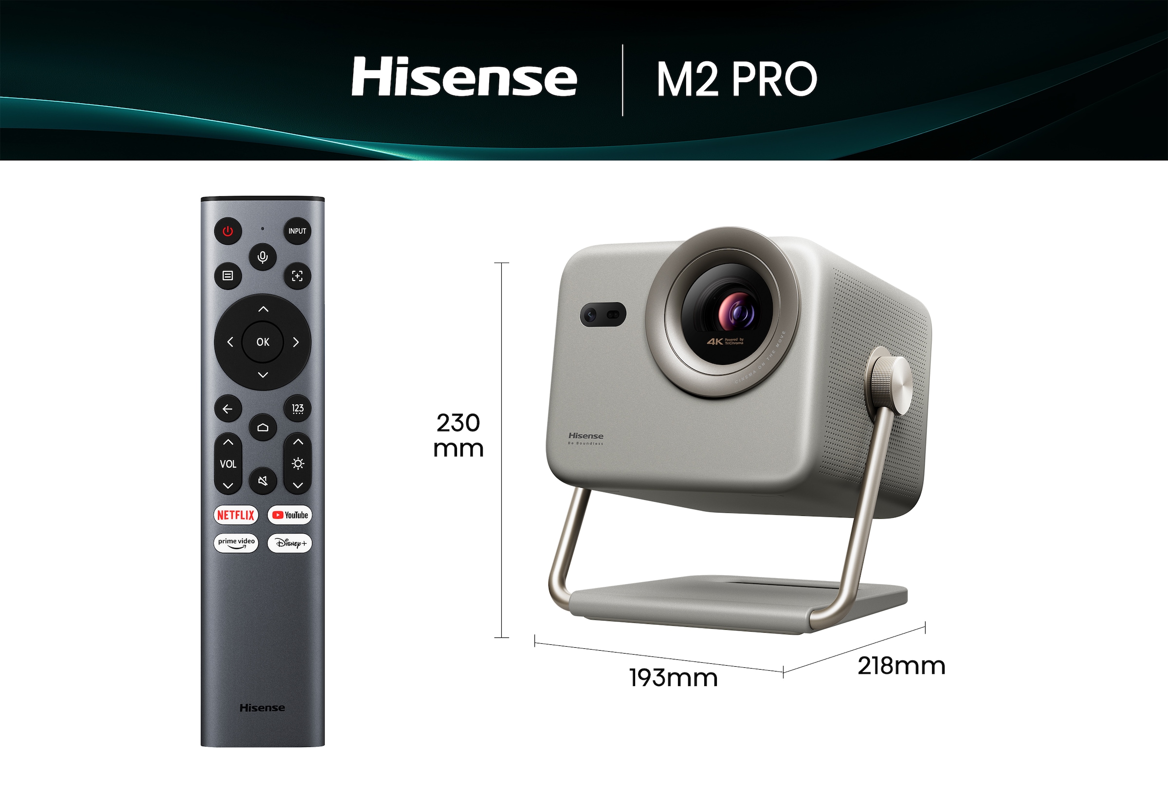 Hisense DLP-Beamer »M2 PRO«, (1000:1), Hisense M2 PRO 4K UHD Laser Mini Projektor