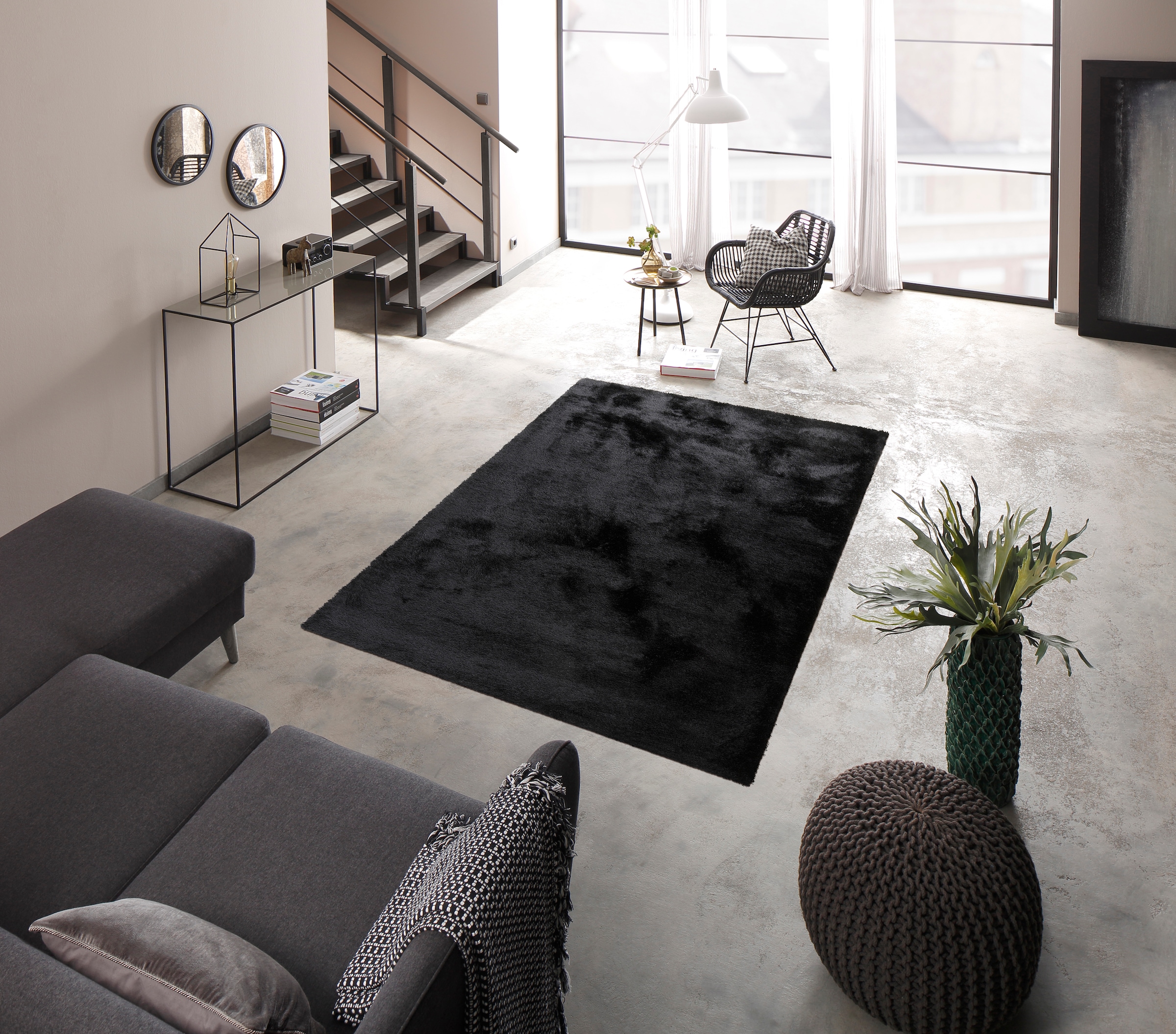 Bruno Banani Teppich »Dana Teppich, besonders weich und kuschelig, Kundenliebling«, rechteckig, 30 mm Höhe, uni, Mikrofaser Teppiche, Wohnzimmer, Schlafzimmer, Esszimmer