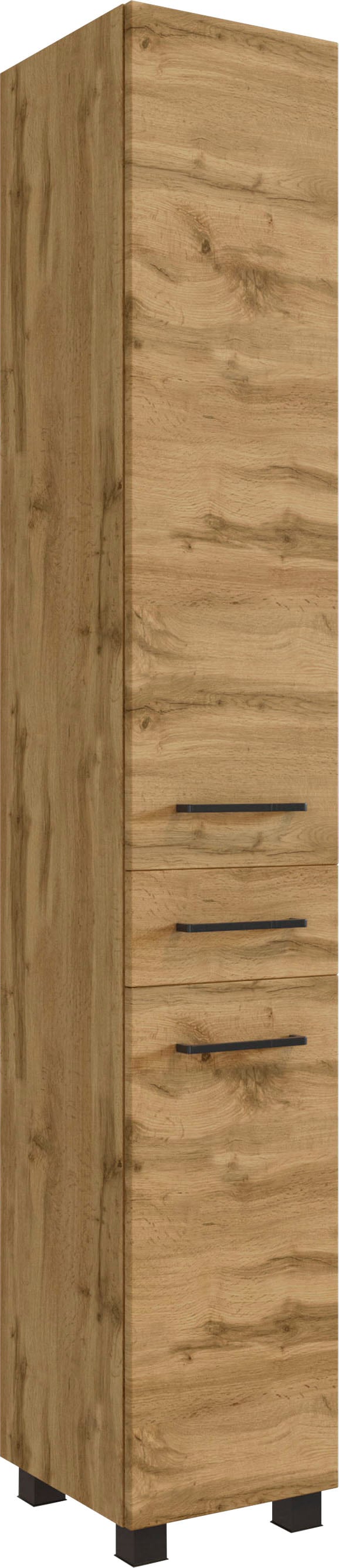welltime Badmöbel-Set »Chicago«, (5 St., Spiegelschrank, Waschtisch, Hängeschrank, Unterschrank, Seitenschrank)
