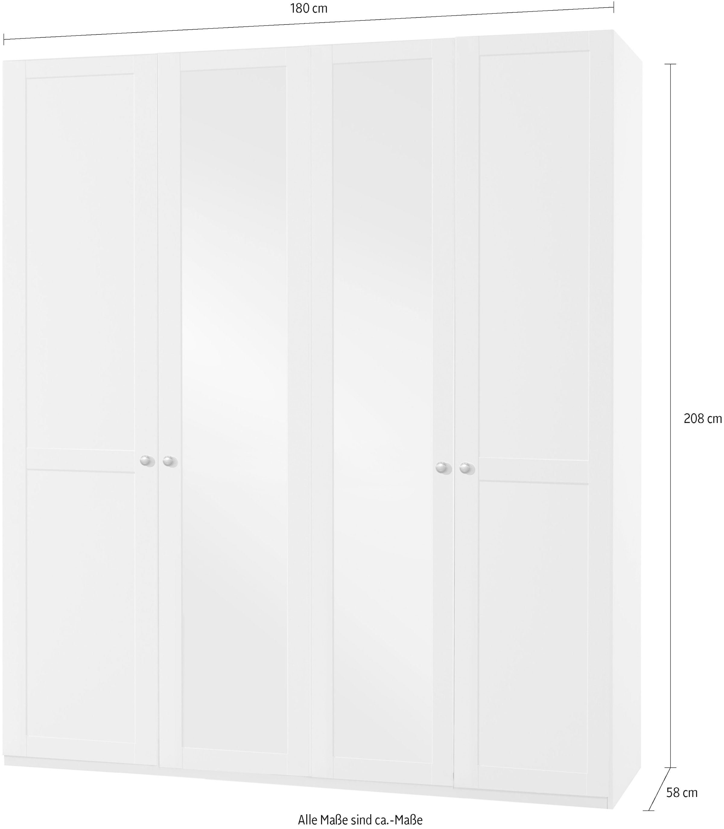 Wimex Kleiderschrank »New York mit Spiegeltüren«, in 5 Breiten und 2 Höhen