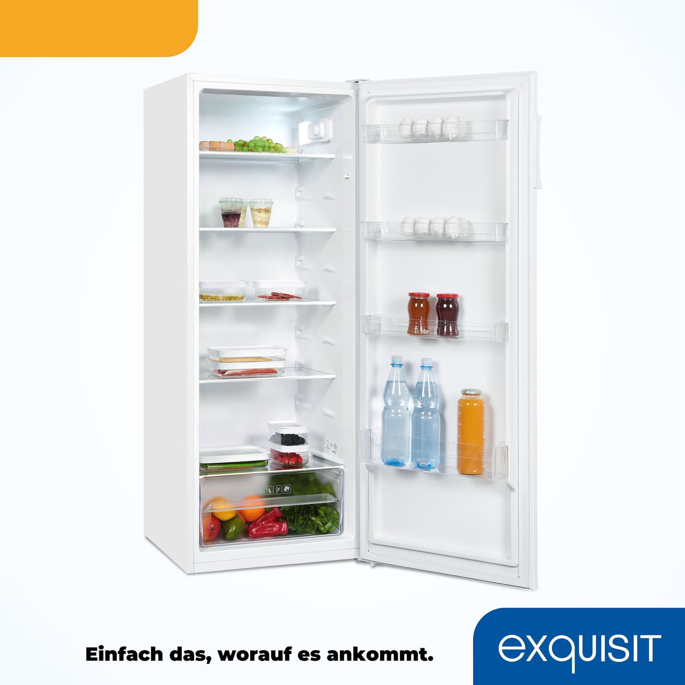 exquisit Kühlschrank »KS320-V-H-040E weiss« 142,6 cm hoch 54,4 cm breit Großzügiger Kühlraum für mehr Frische und beste Übersicht