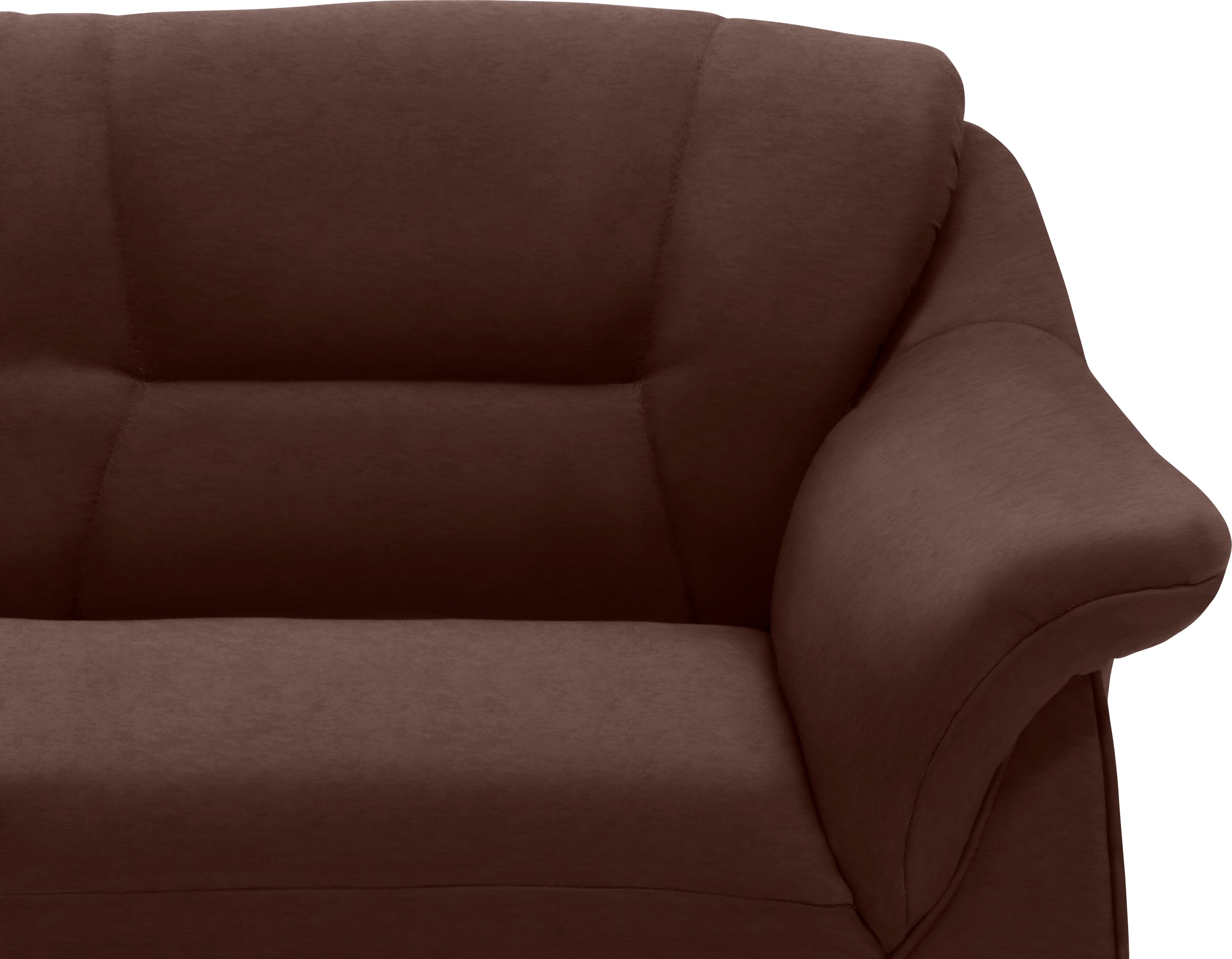 DOMO collection Ecksofa »Faenza für kleine Räume, Stellmaße 232x176cm, komfortabel, L-Form« mit Ottomane, zeitlos, elegante Armlehnen, wahlweise mit Bettfunktion
