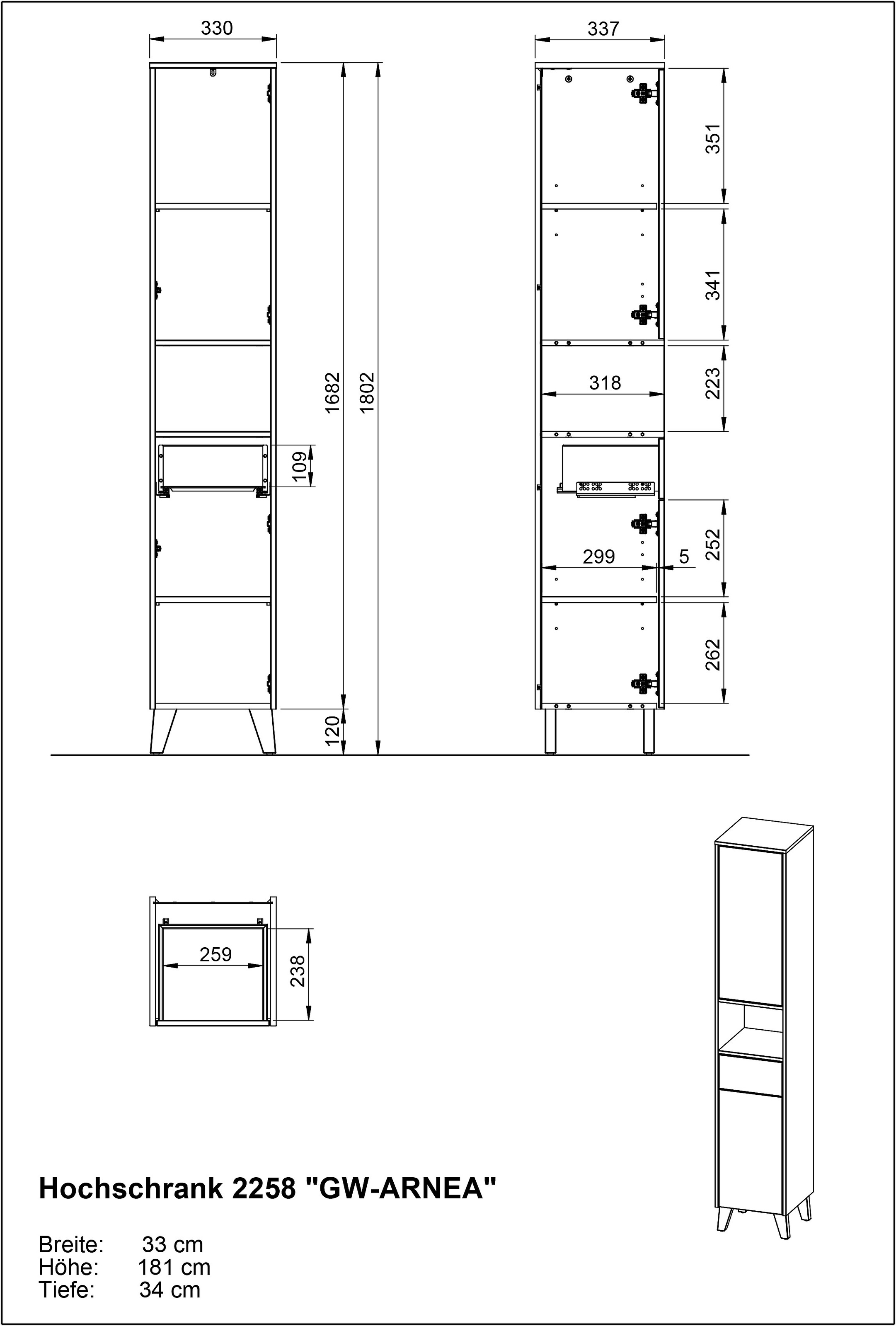 GERMANIA Hochschrank »GW-Arnea«