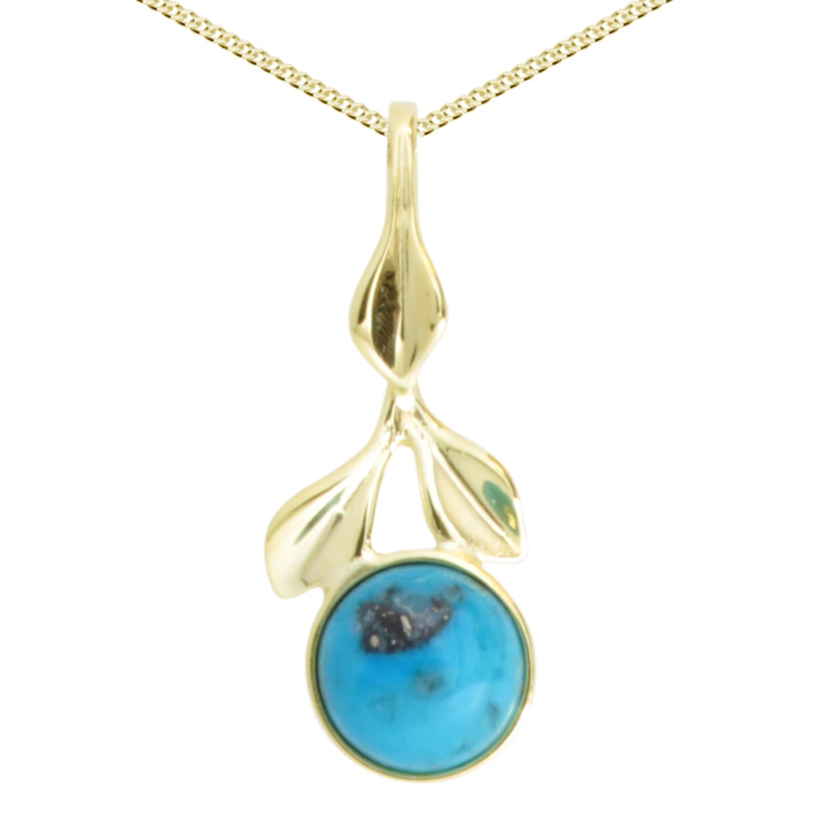 OSTSEE-SCHMUCK Kette und Anhänger Set »- Blüte - Gold 333/000 - Türkis« ()