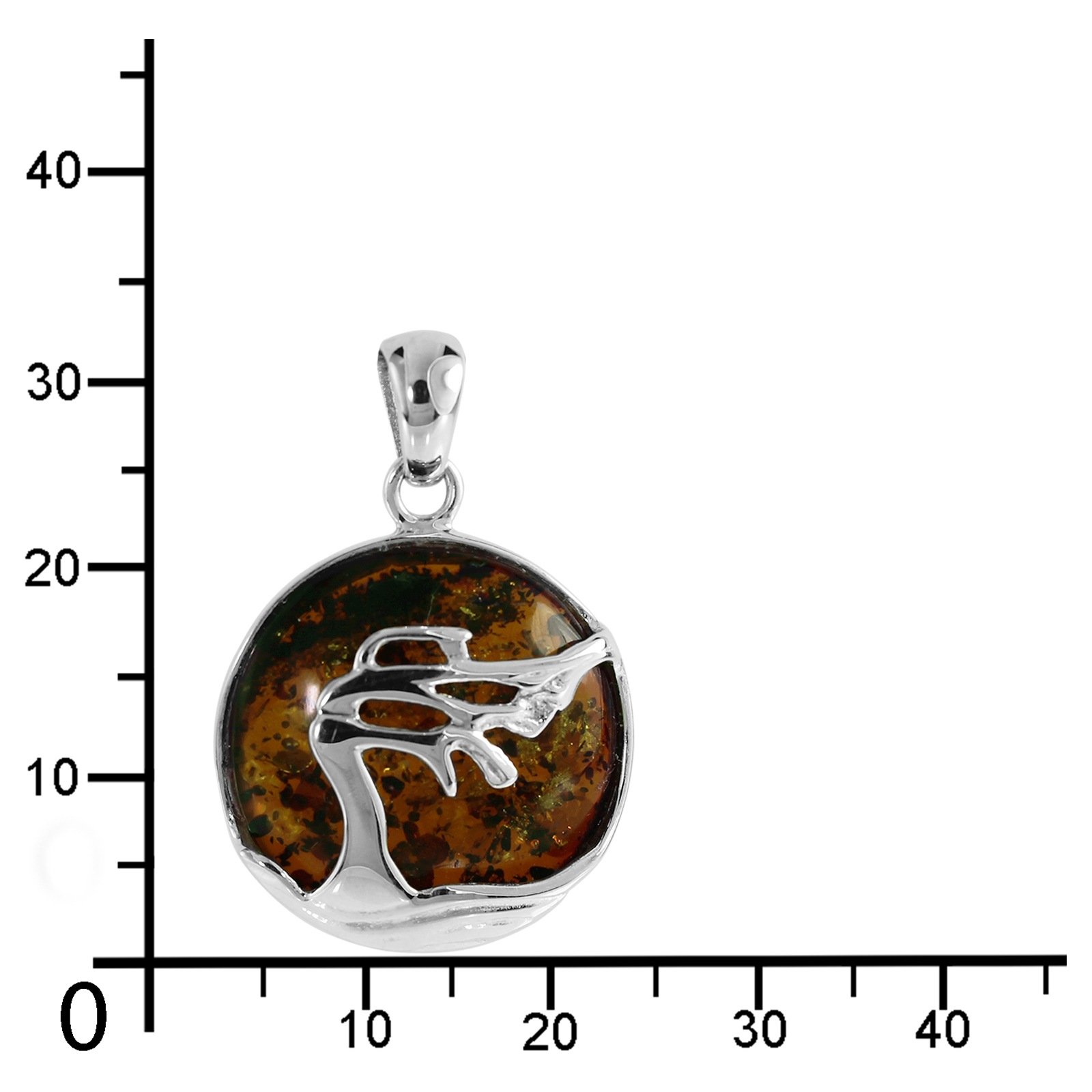 OSTSEE-SCHMUCK Kettenanhänger »- Windflüchter 21 mm - Silber 925/000 - Bernstein«