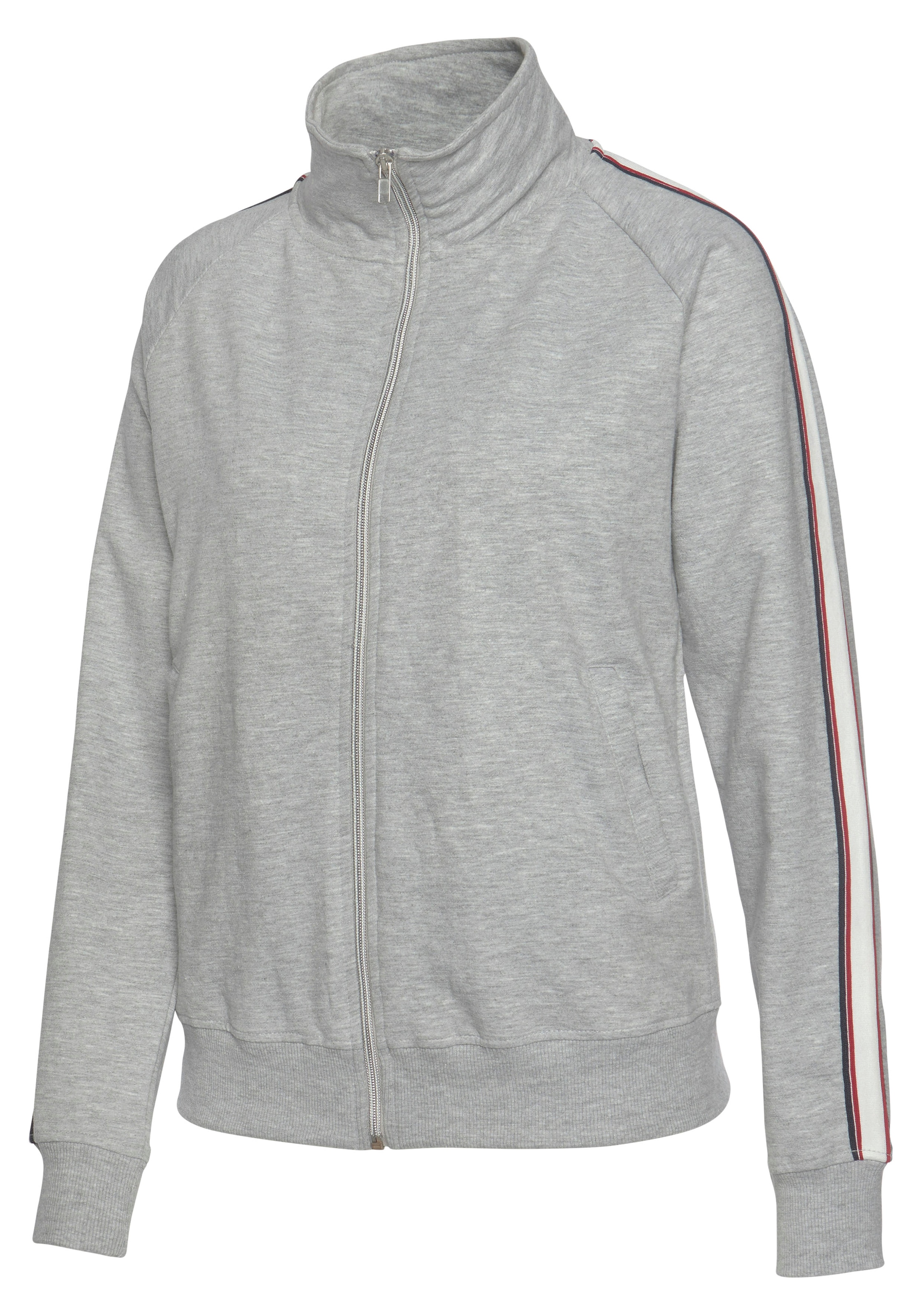 H.I.S Sweatjacke, mit gestreiftem Tape an den Ärmeln, Loungewear, Loungeanzug