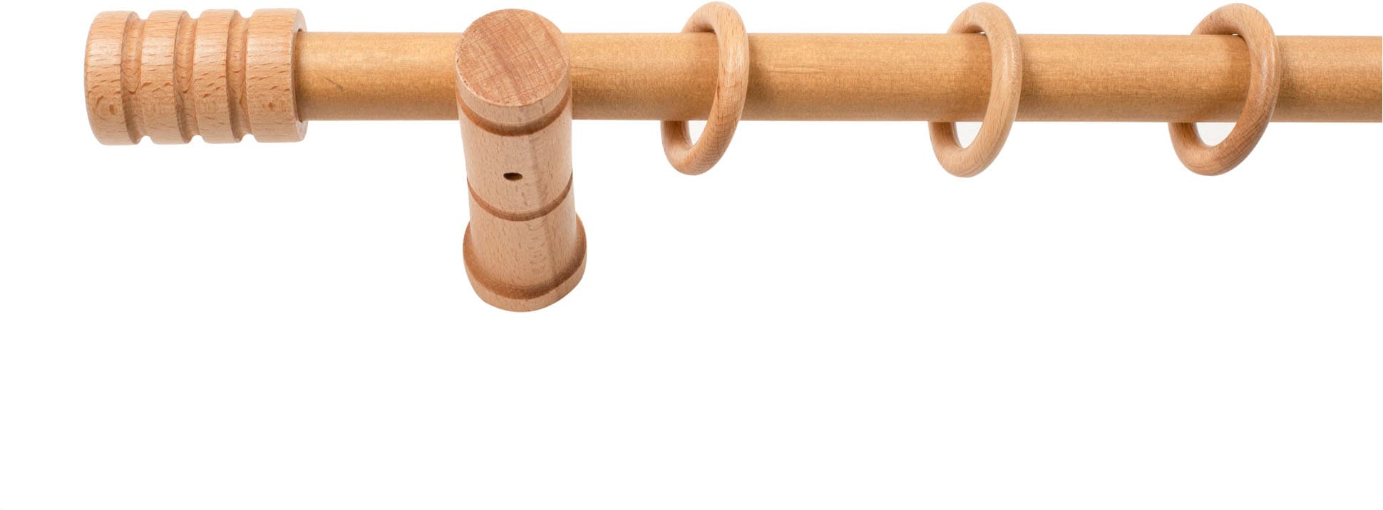 SN DECO GROUP Gardinenstange »Pisa« 1 läufig-läufig Fixmaß 28 mm, Holz, verschiedene Längen und Farben, Komplettset