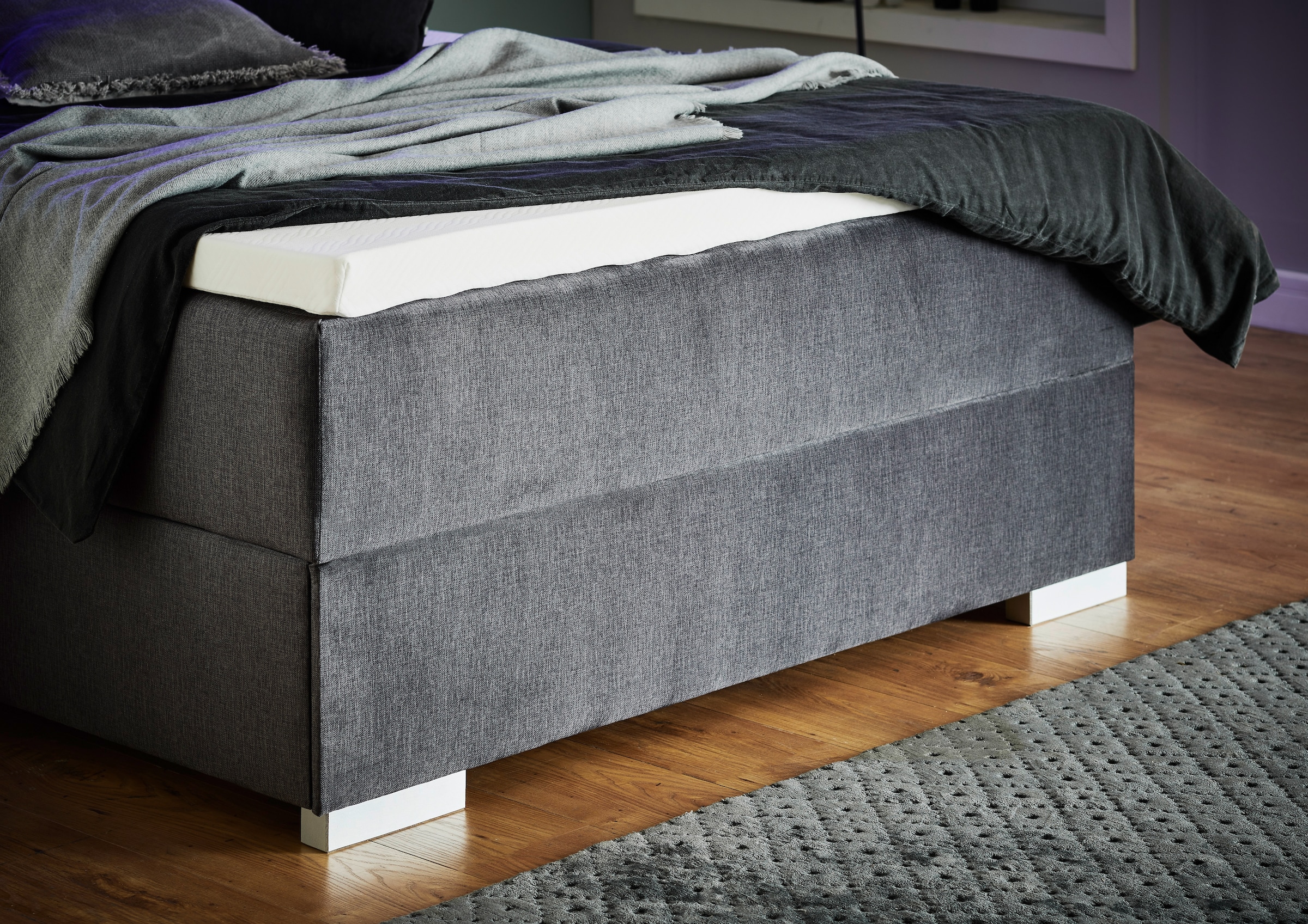 meise.möbel Boxbett »Colorado«, inkl. LED-Beleuchtung im Kopfteil, Bettkasten und Topper