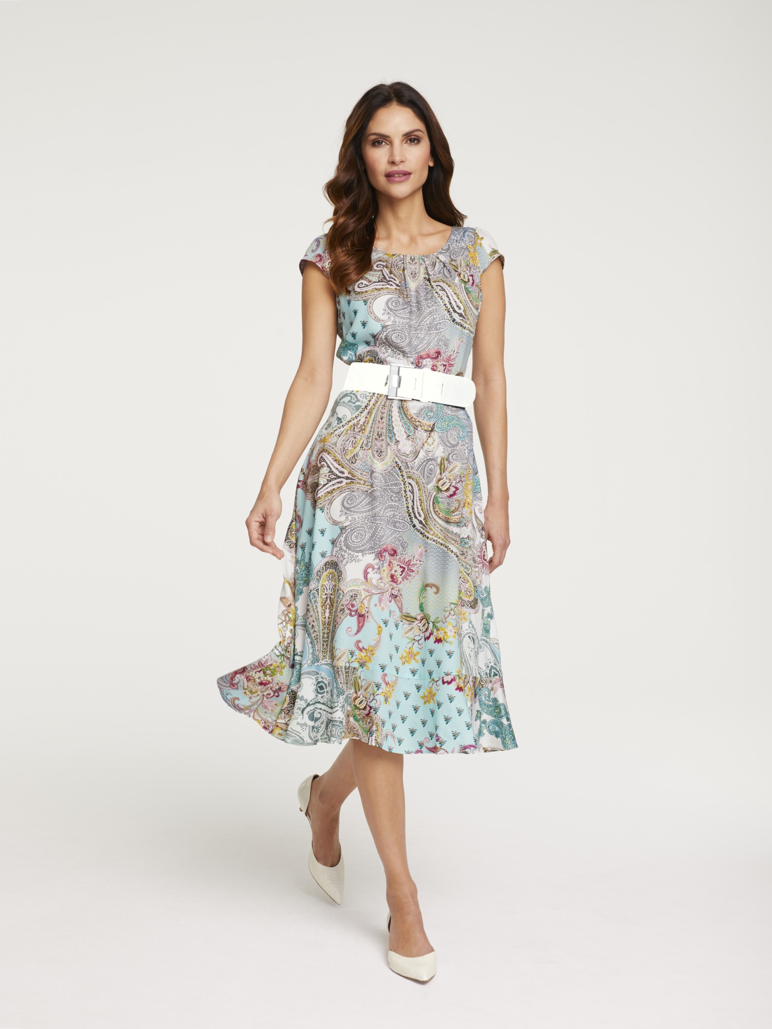 LINEA TESINI by Heine Druckkleid, mit Bindegürtel