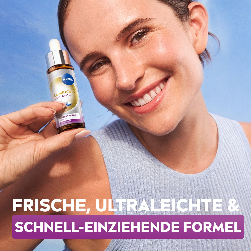 Nivea Anti-Falten-Serum »NIVEA LUMINOUS630® Skin Glow Instant Glow Serum«, leichte Textur, feuchtigkeitsspendend, pflegend